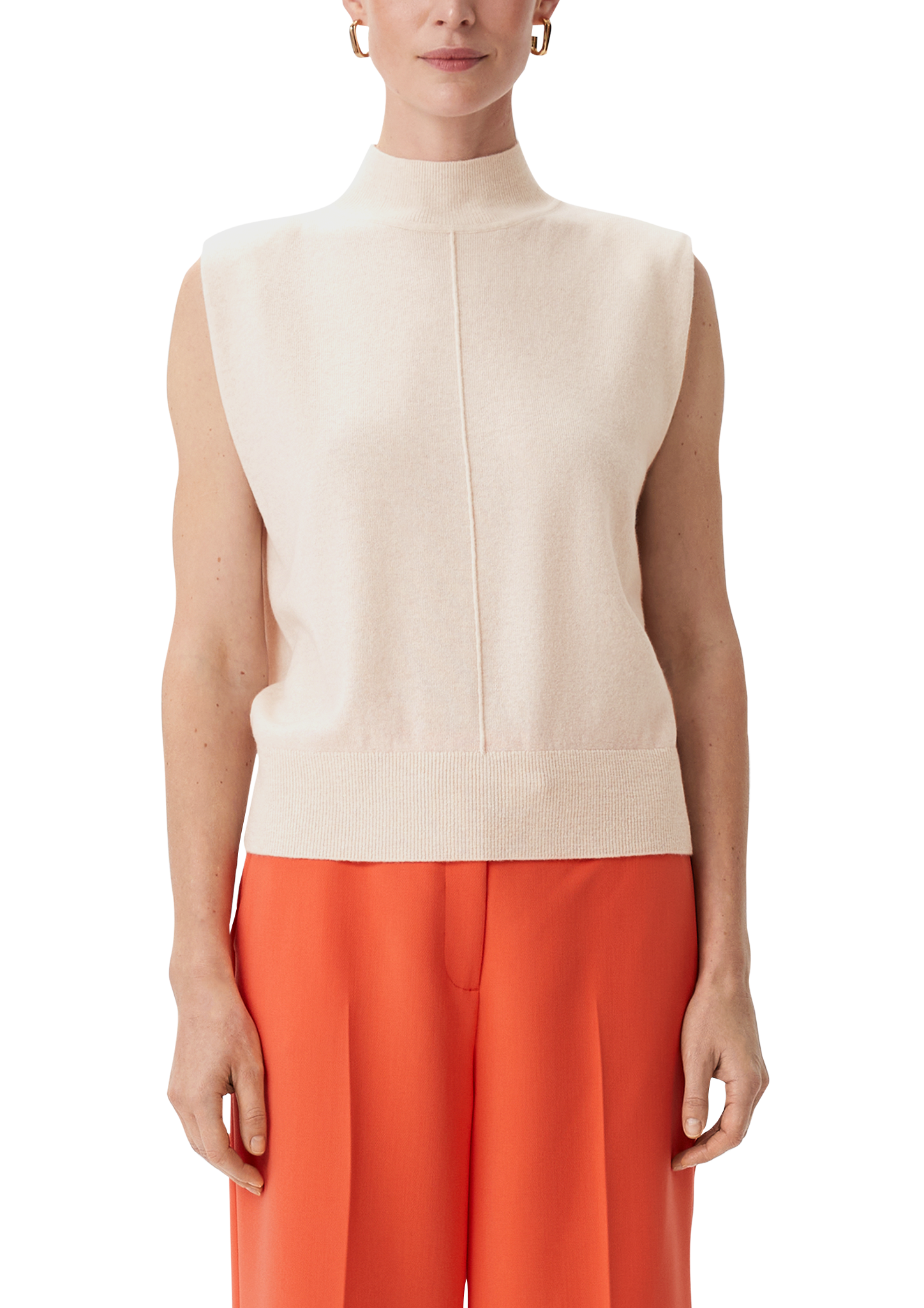トップス Eaphi warm knit buster beige Sleeveless knitted jumper with cashmere - Beige | SCAYLE