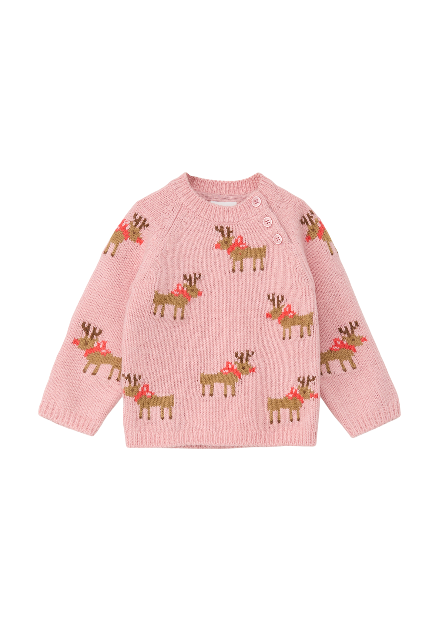 s.Oliver - Strickpullover mit Rentier-Muster, Babys, Rosa