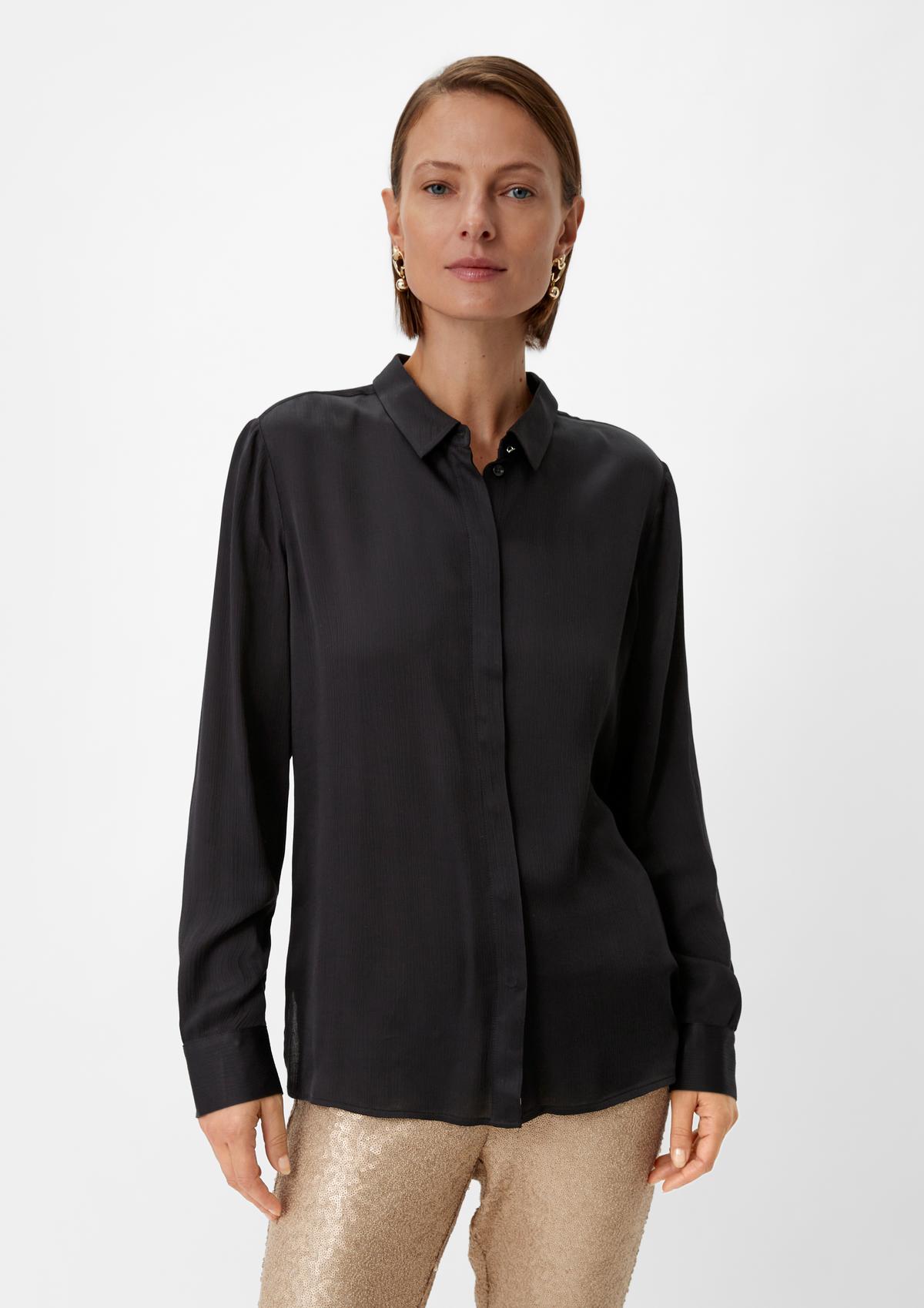 Satin blouse with a crinkle texture