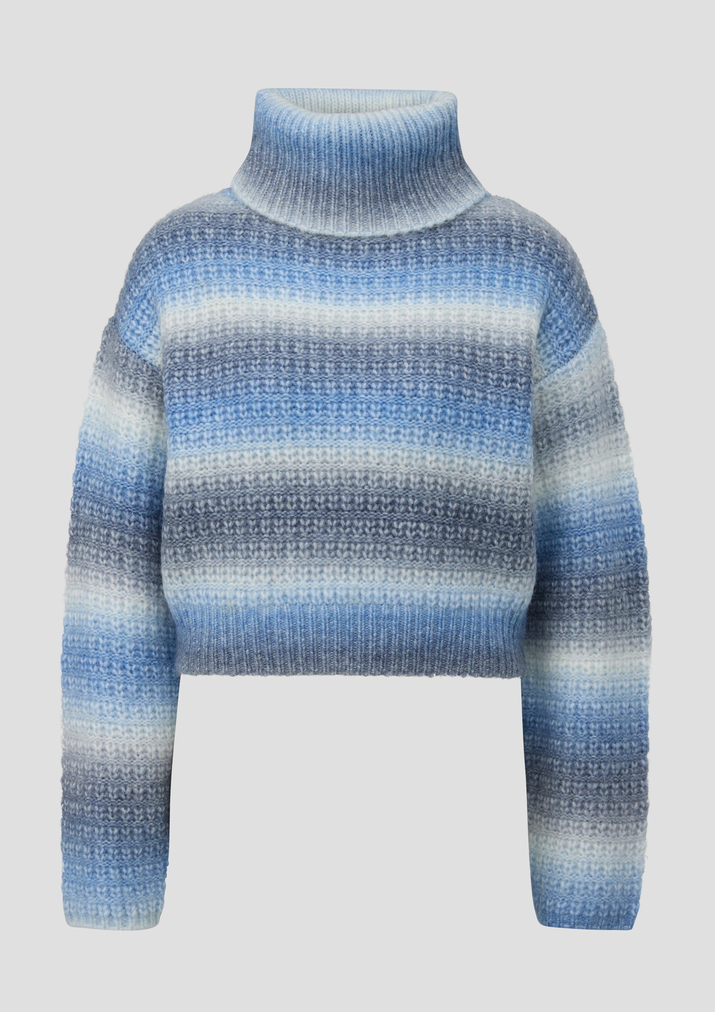 Thumbnail - QS - Weicher Strickpullover mit Rollkragen, Damen, blau