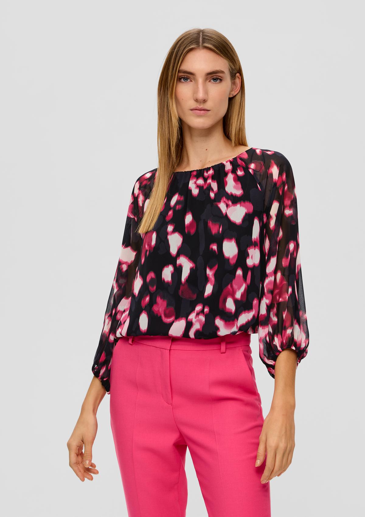 Semi-sheer chiffon blouse