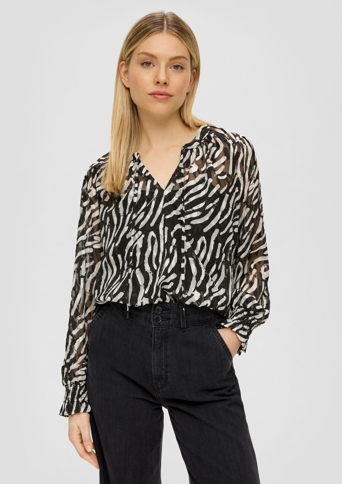 s.Oliver Semi-sheer jacquard blouse