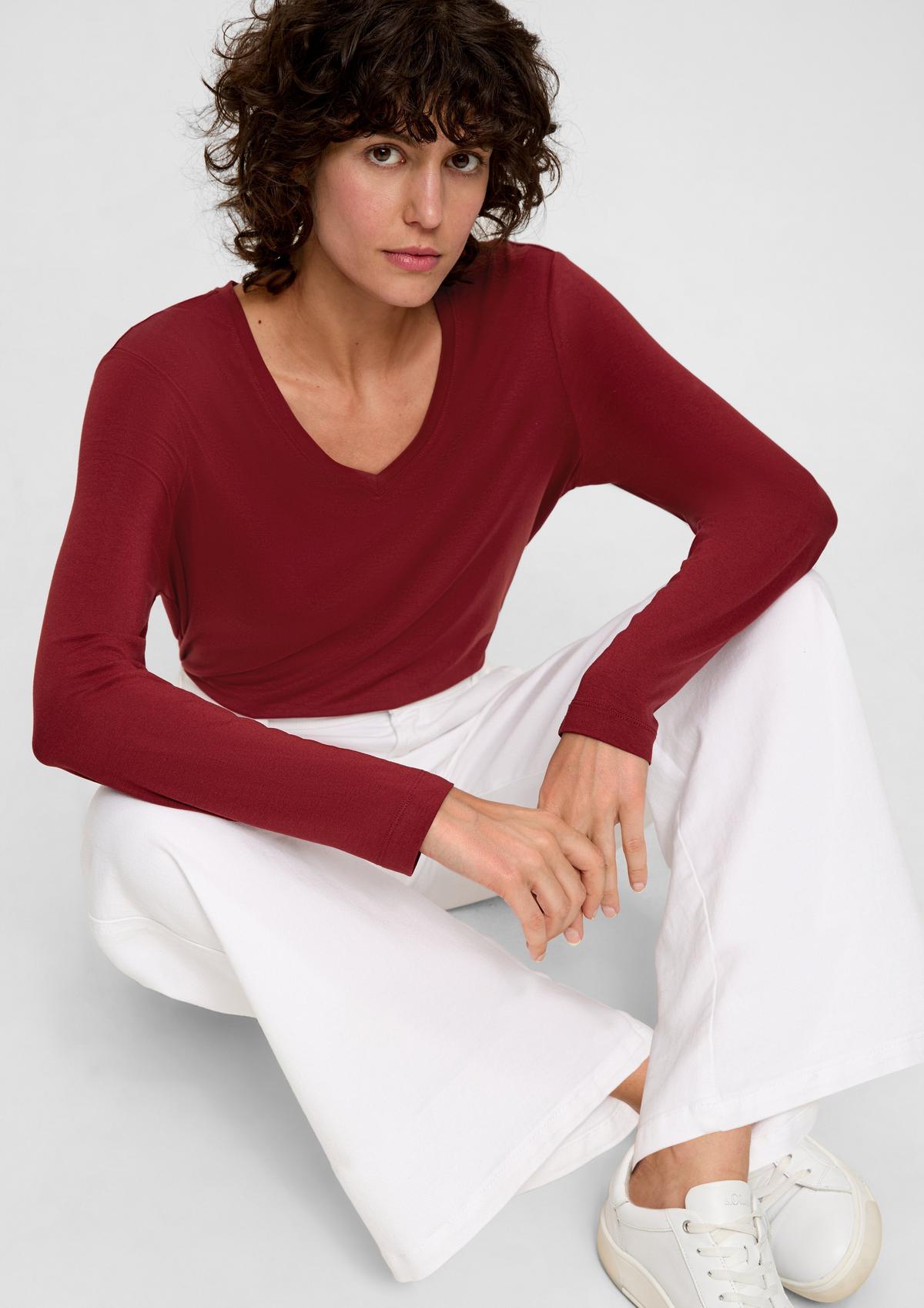 s.Oliver Long sleeve top with a V-neckline