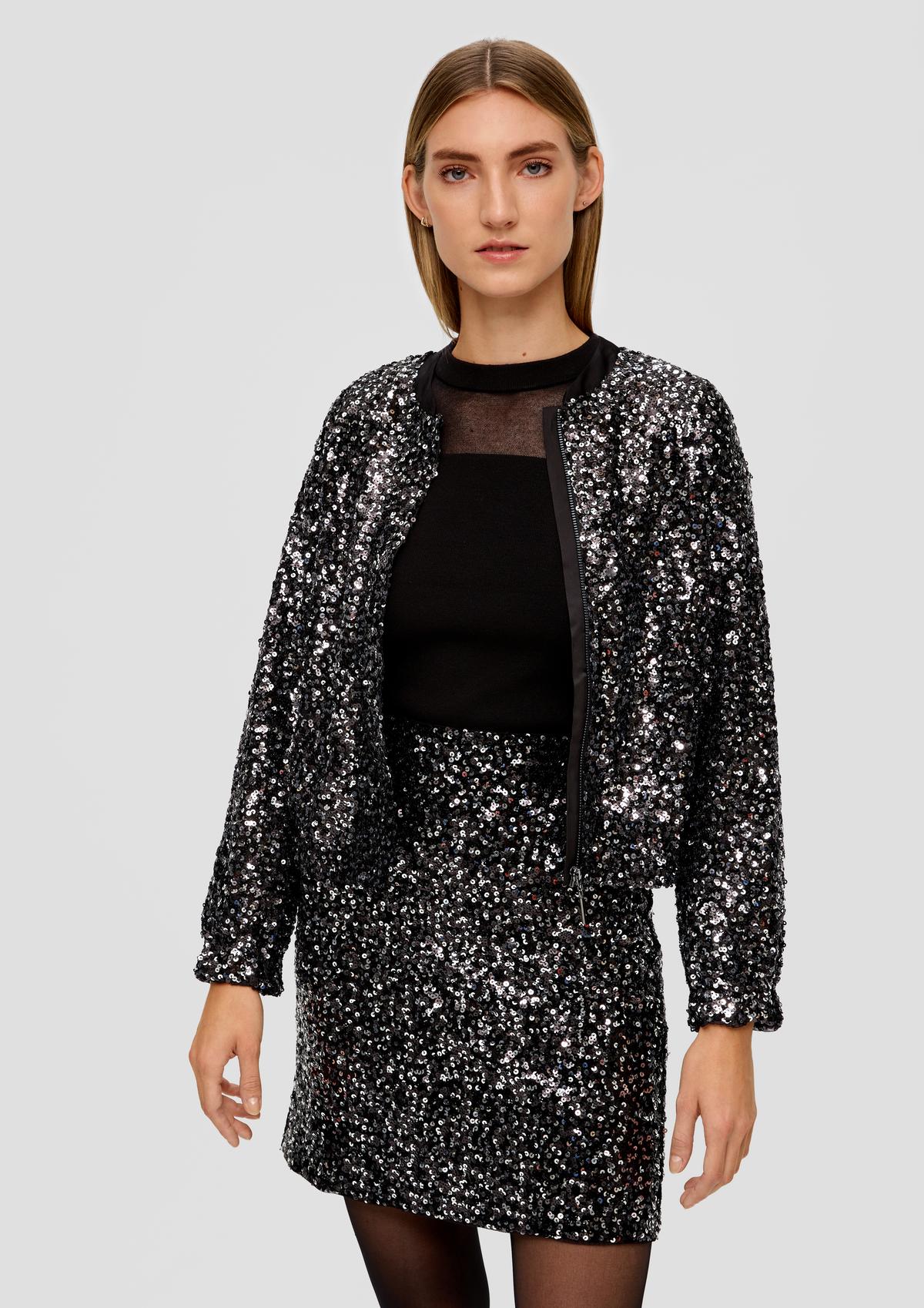 Bomber jacket with sequins