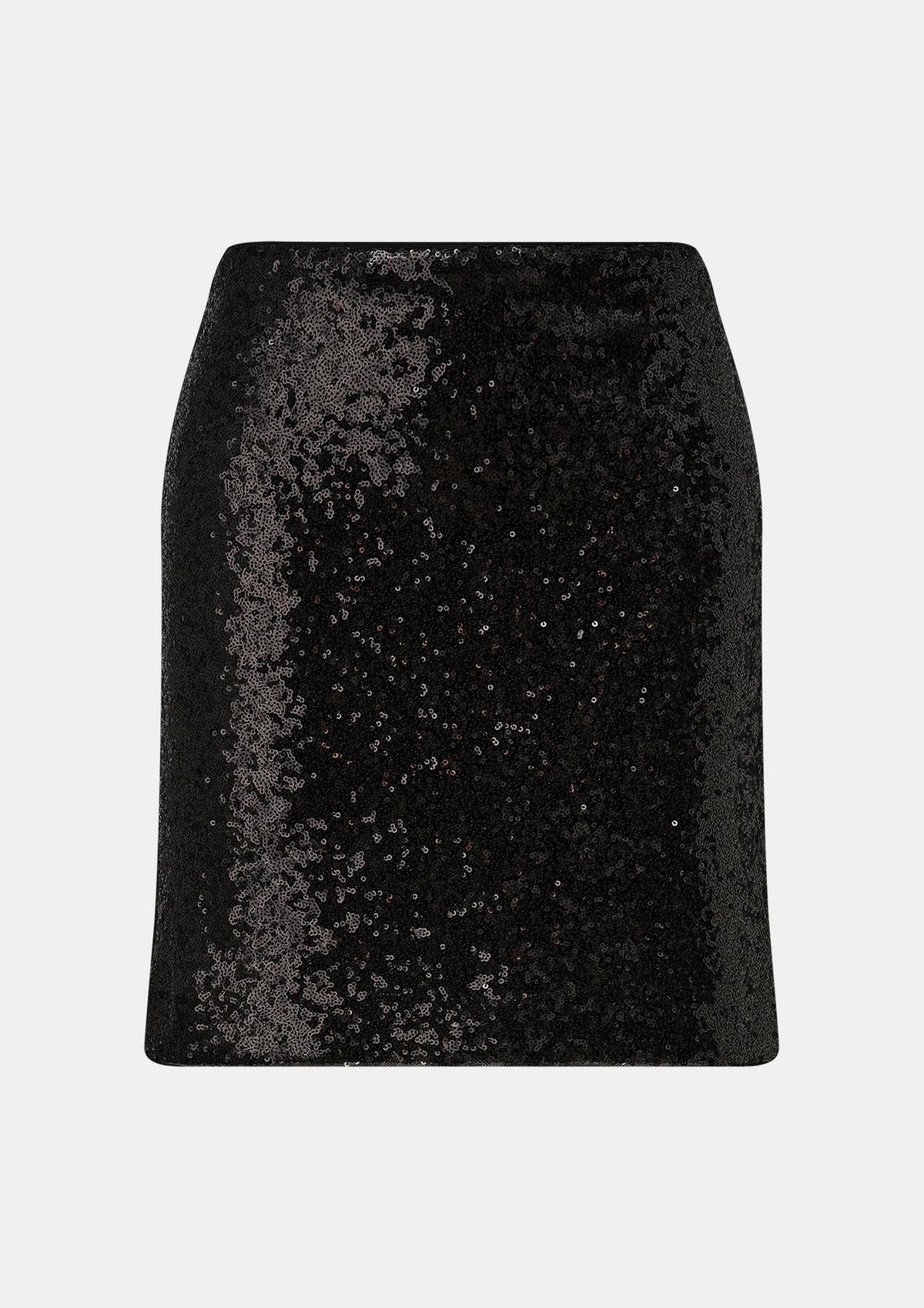 comma Short mesh skirt with sequins