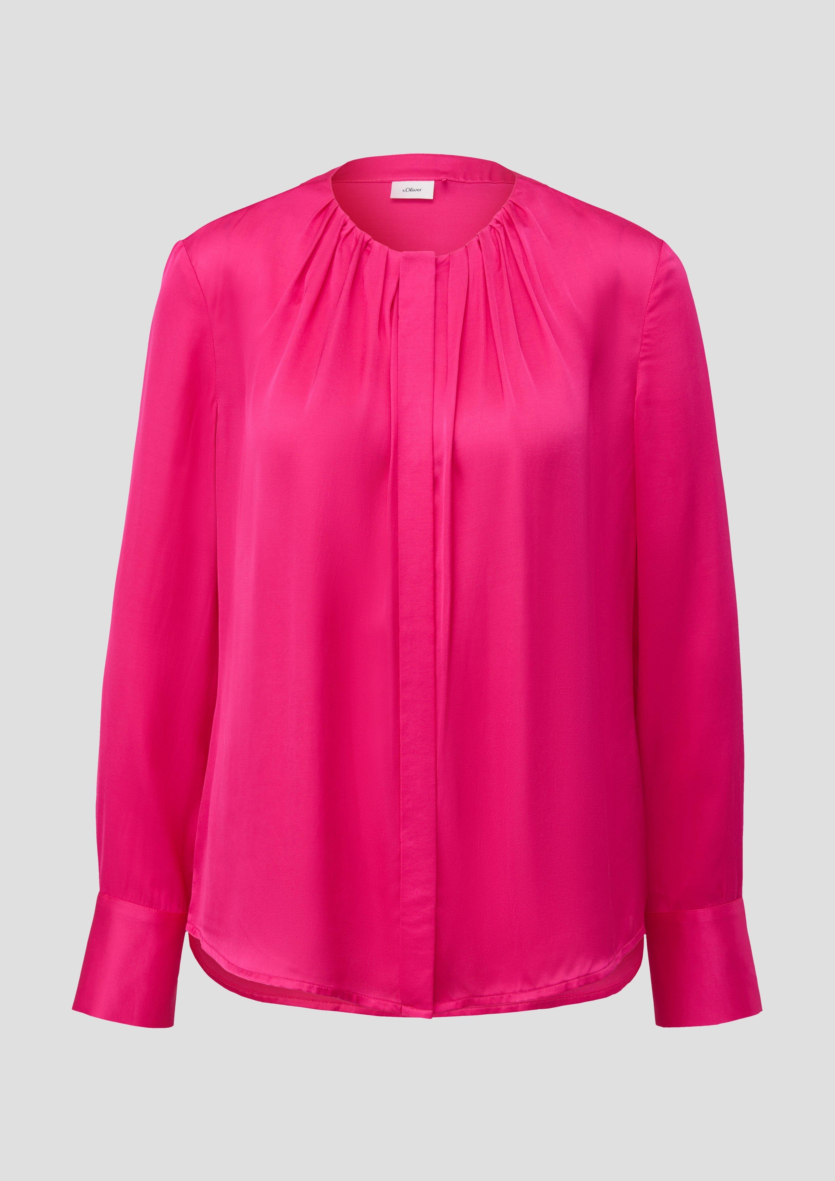 s.Oliver - Satinbluse aus reiner Viskose, Damen, Rosa