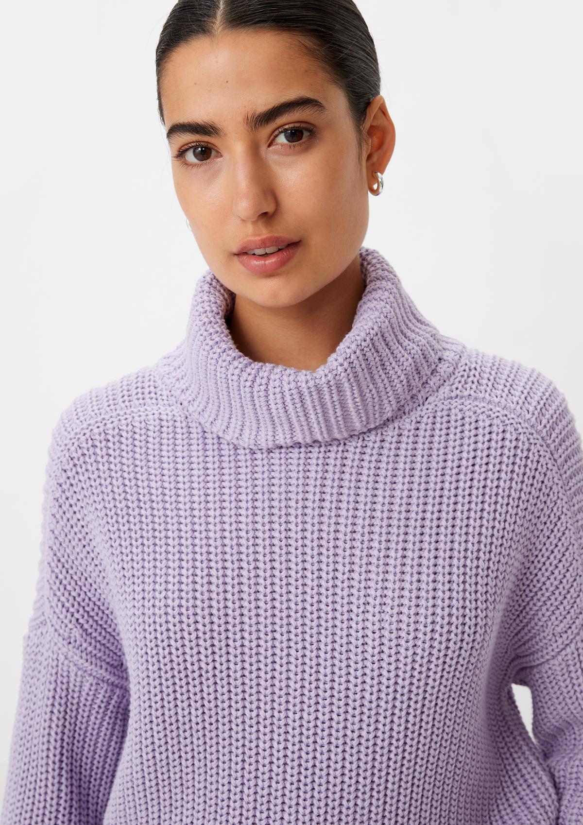 comma Rippstrickpullover mit Label-Patch