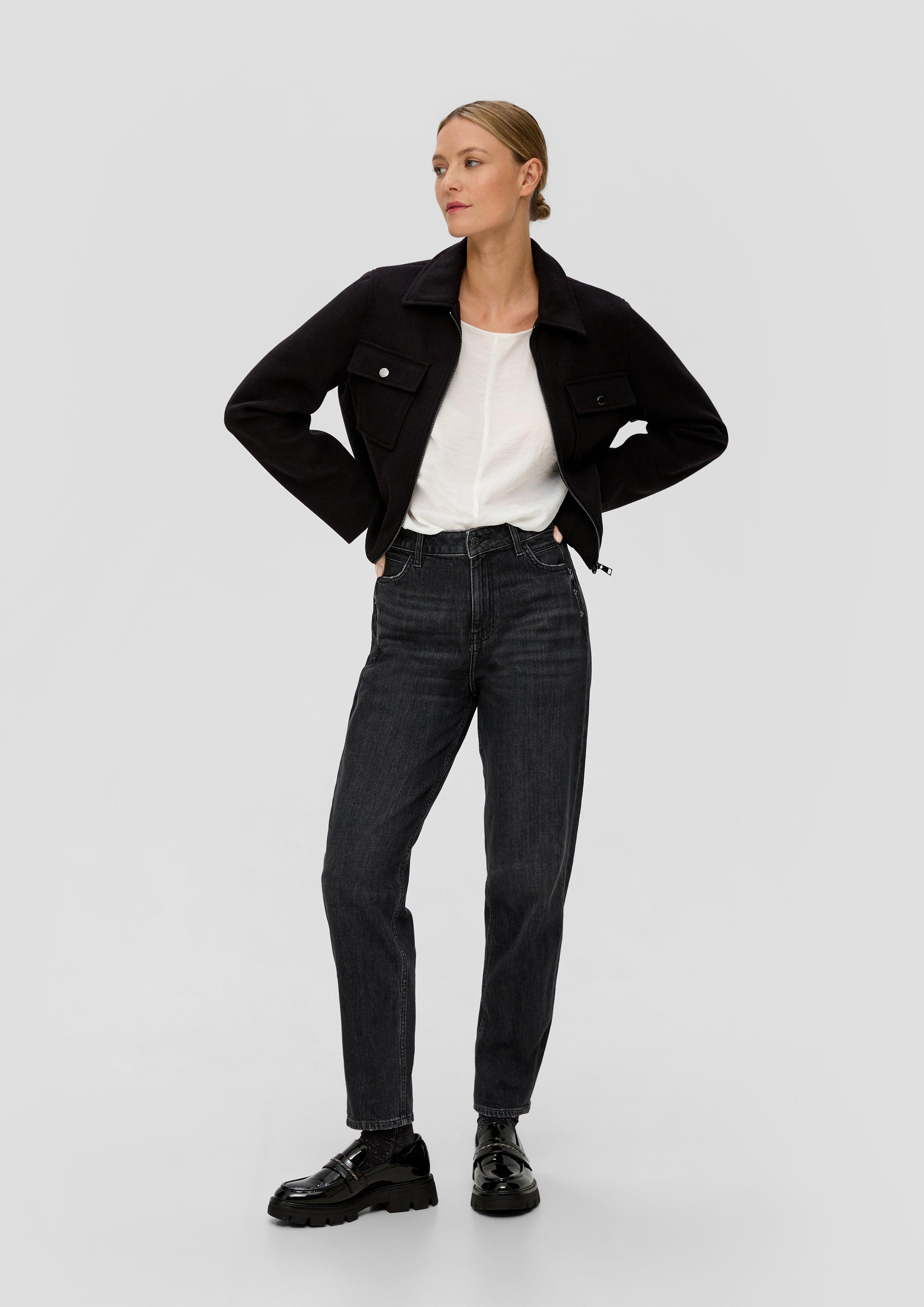 AnkleJeans / Regular Fit / High Rise / Tapered Leg graphit s.Oliver