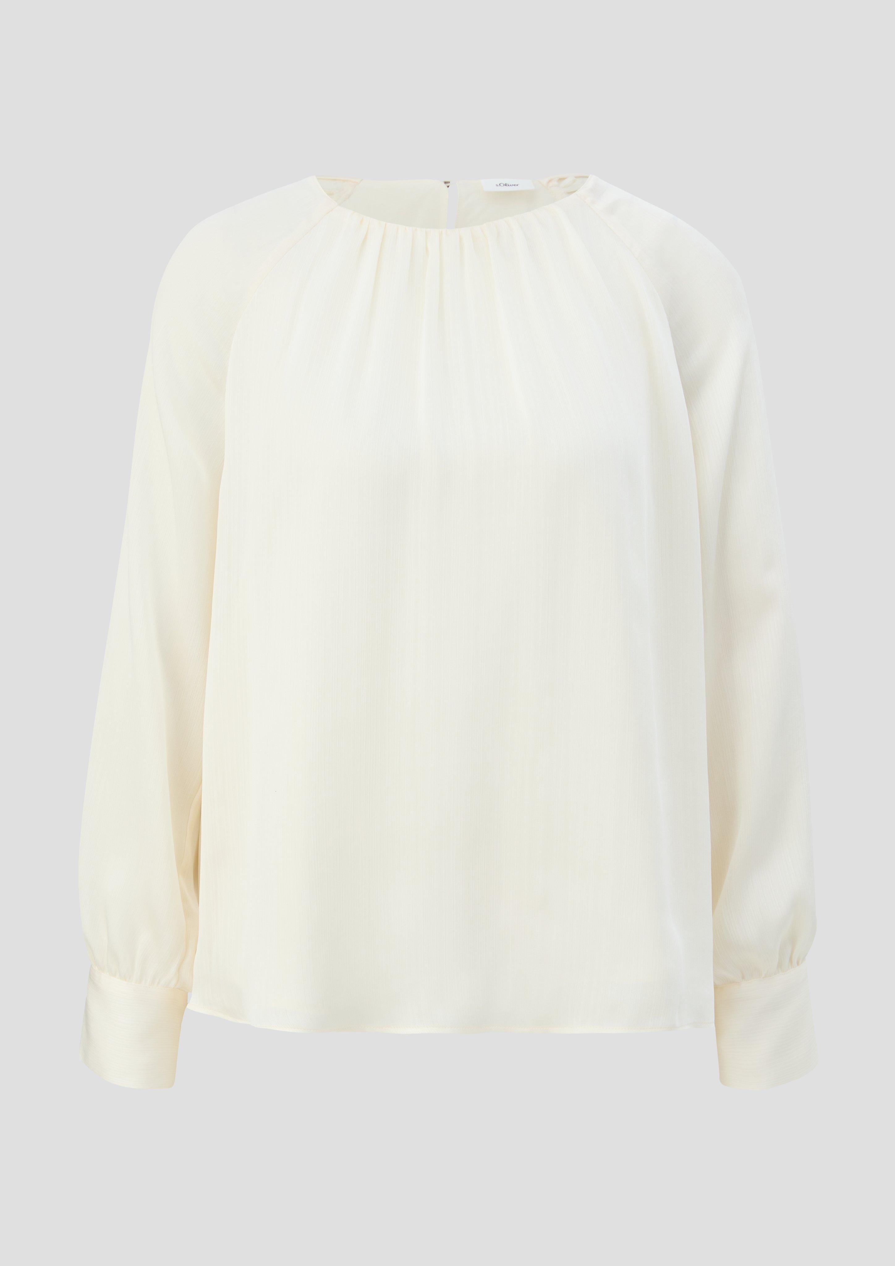 s.Oliver - Langarmbluse aus Chiffon, Damen, creme
