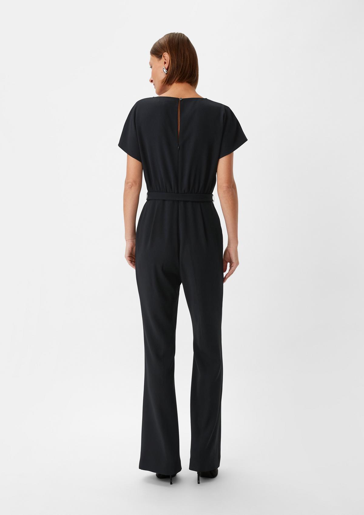 comma Crêpe jumpsuit with a flared leg