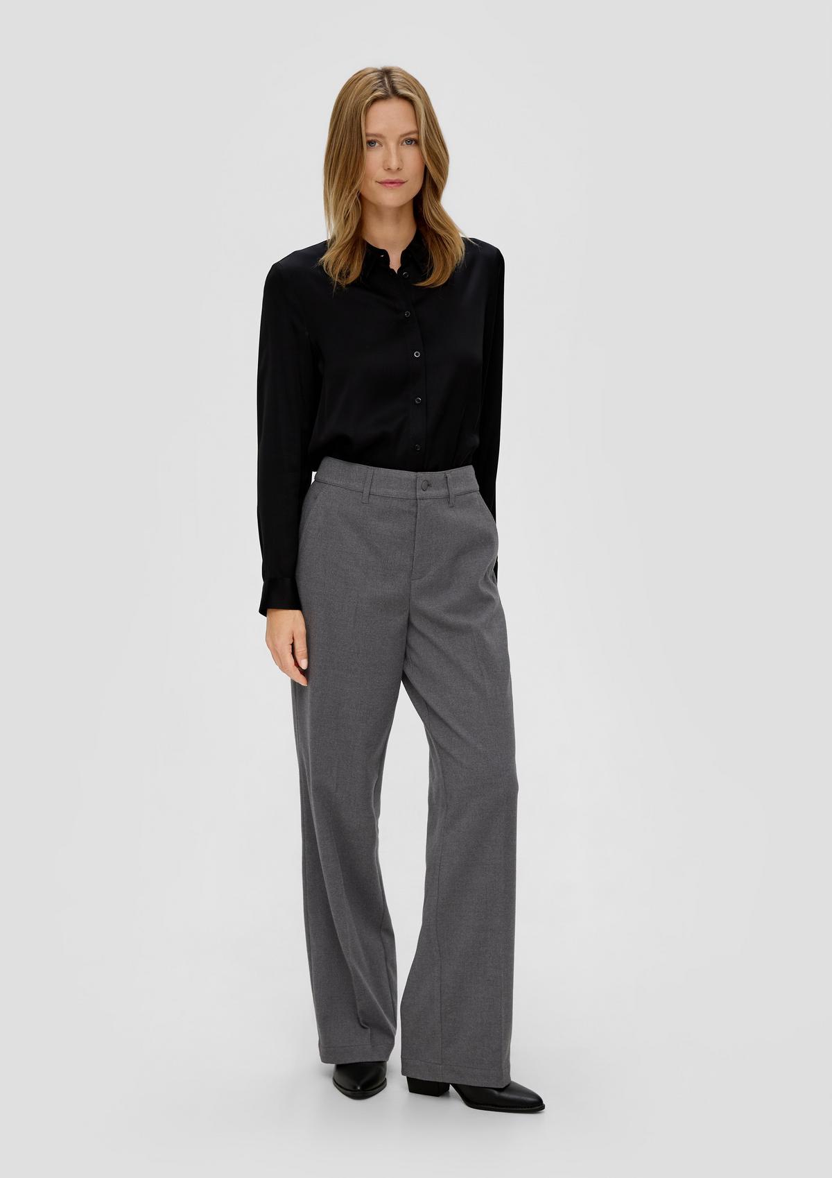 Regular fit: wide-leg twill trousers - graphit | s.Oliver