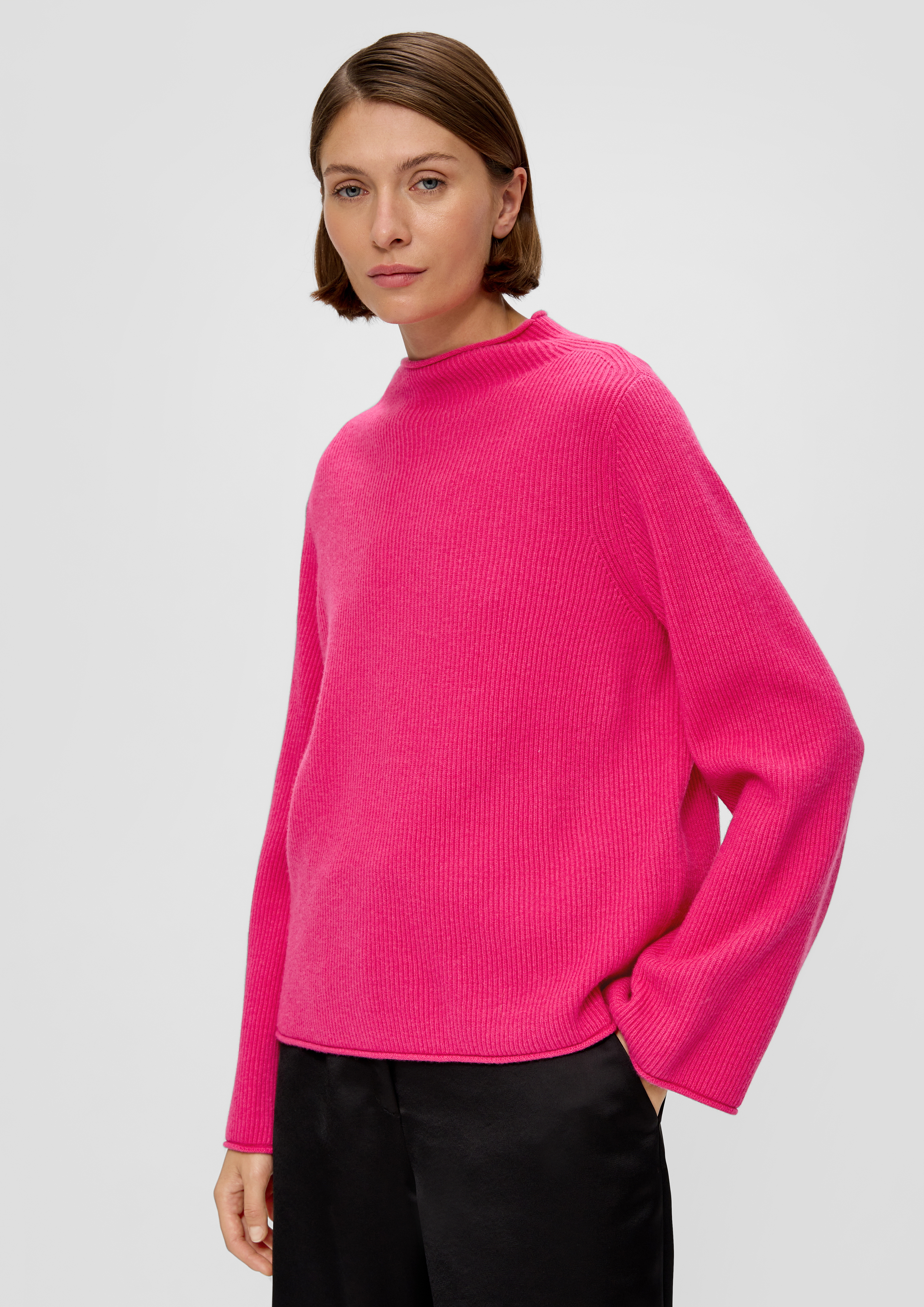 Knitted jumper in a wool blend pink s.Oliver