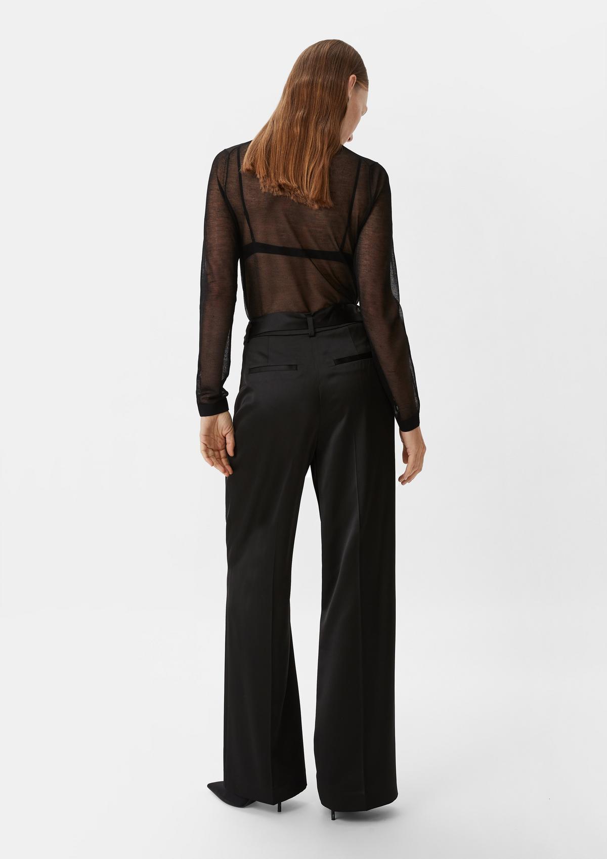 Relaxed fit: Marlene trousers in satin - black | Comma