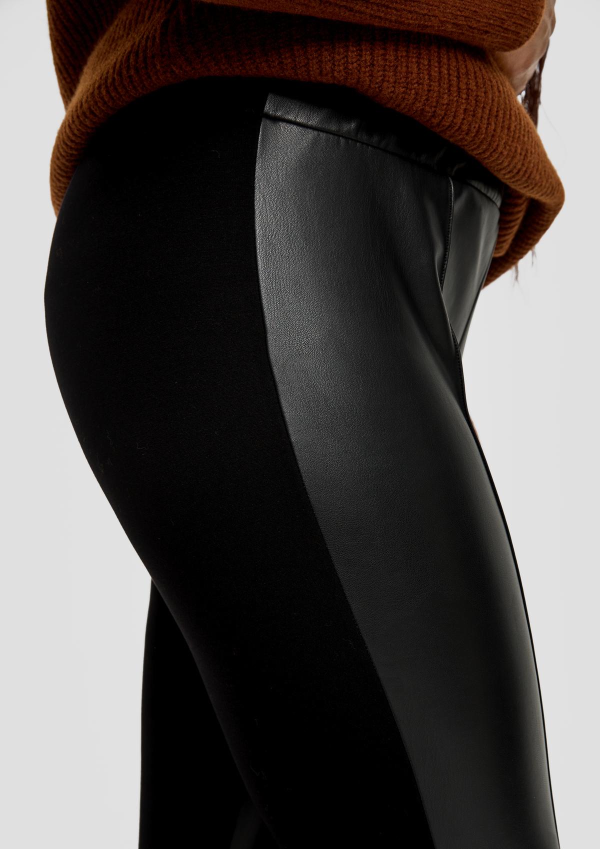 Faux leather leggings - black