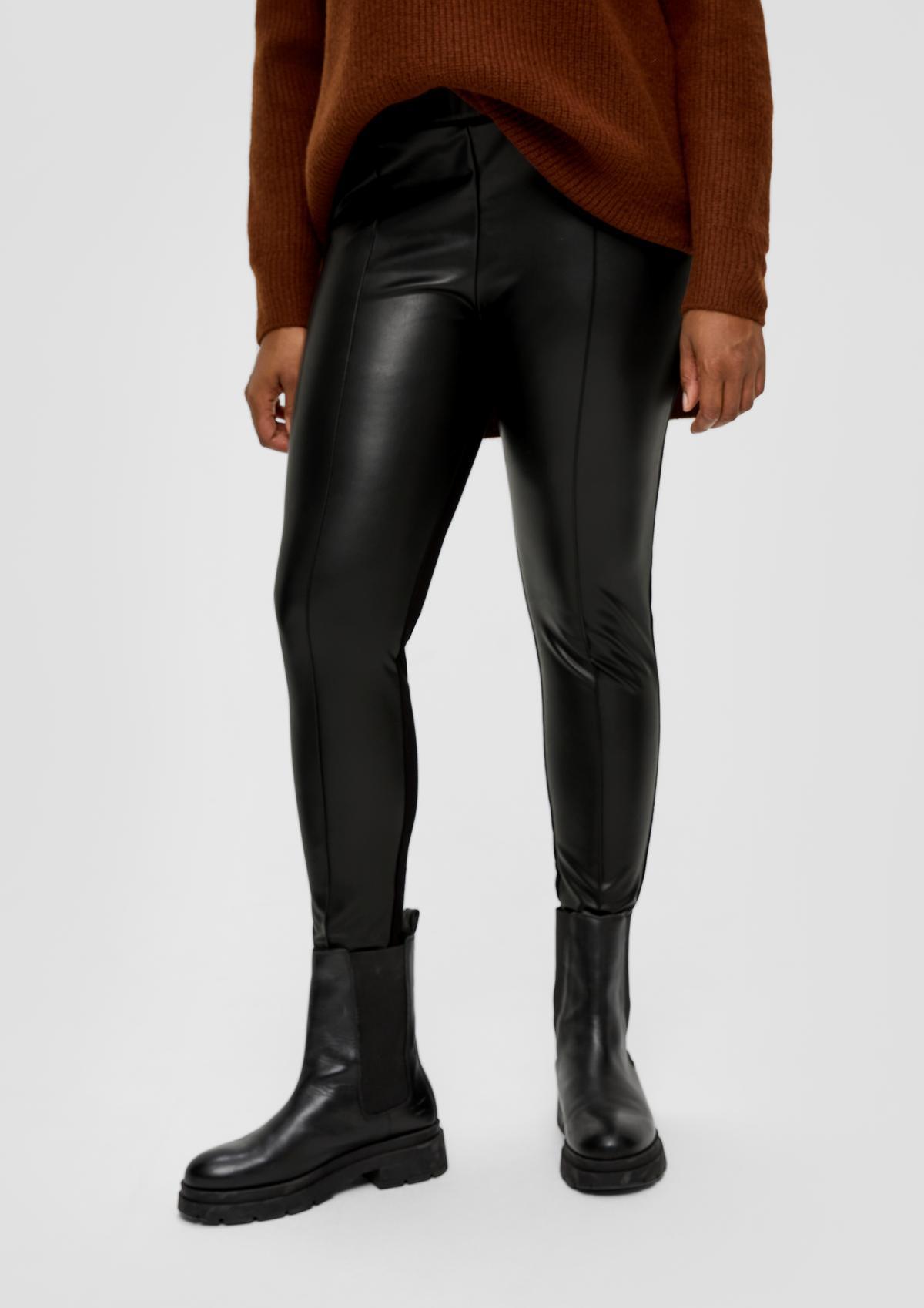 Faux leather leggings - black