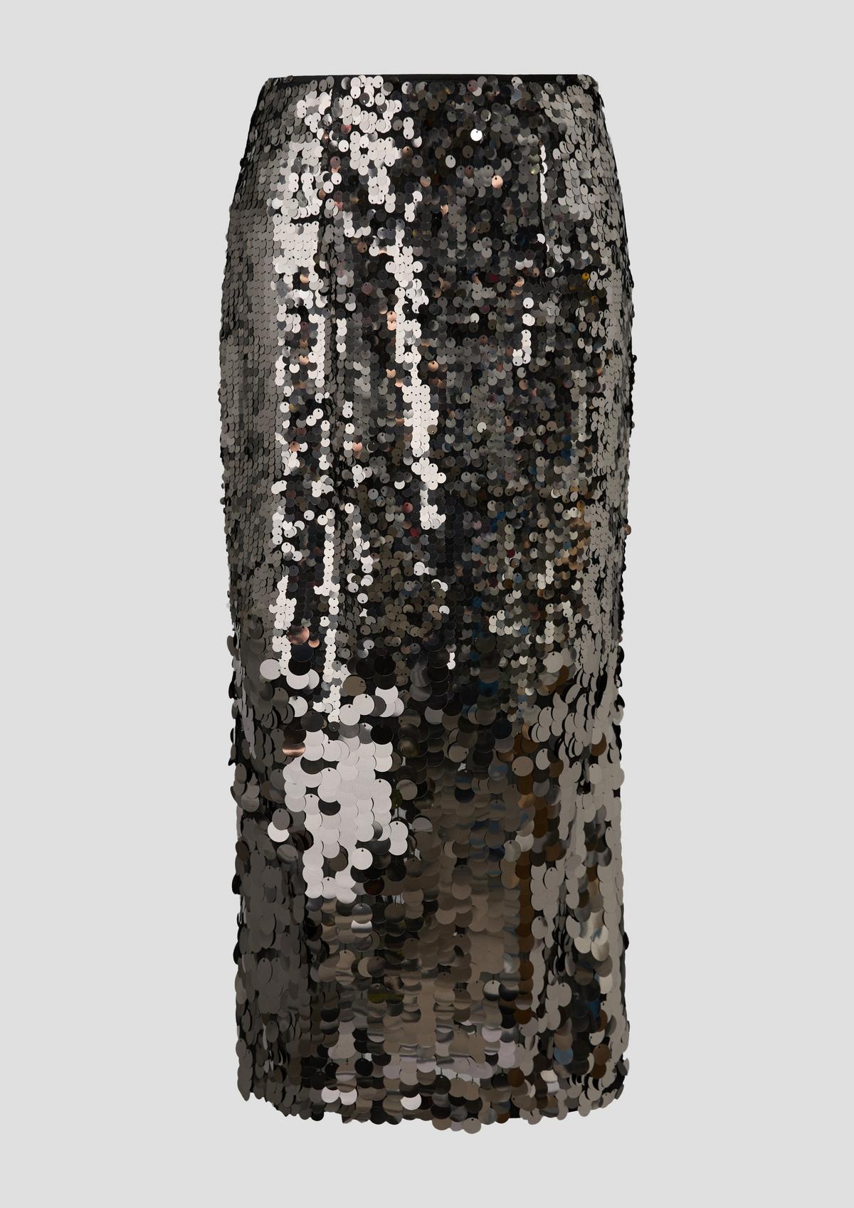 s.Oliver Sequinned skirt with a slit