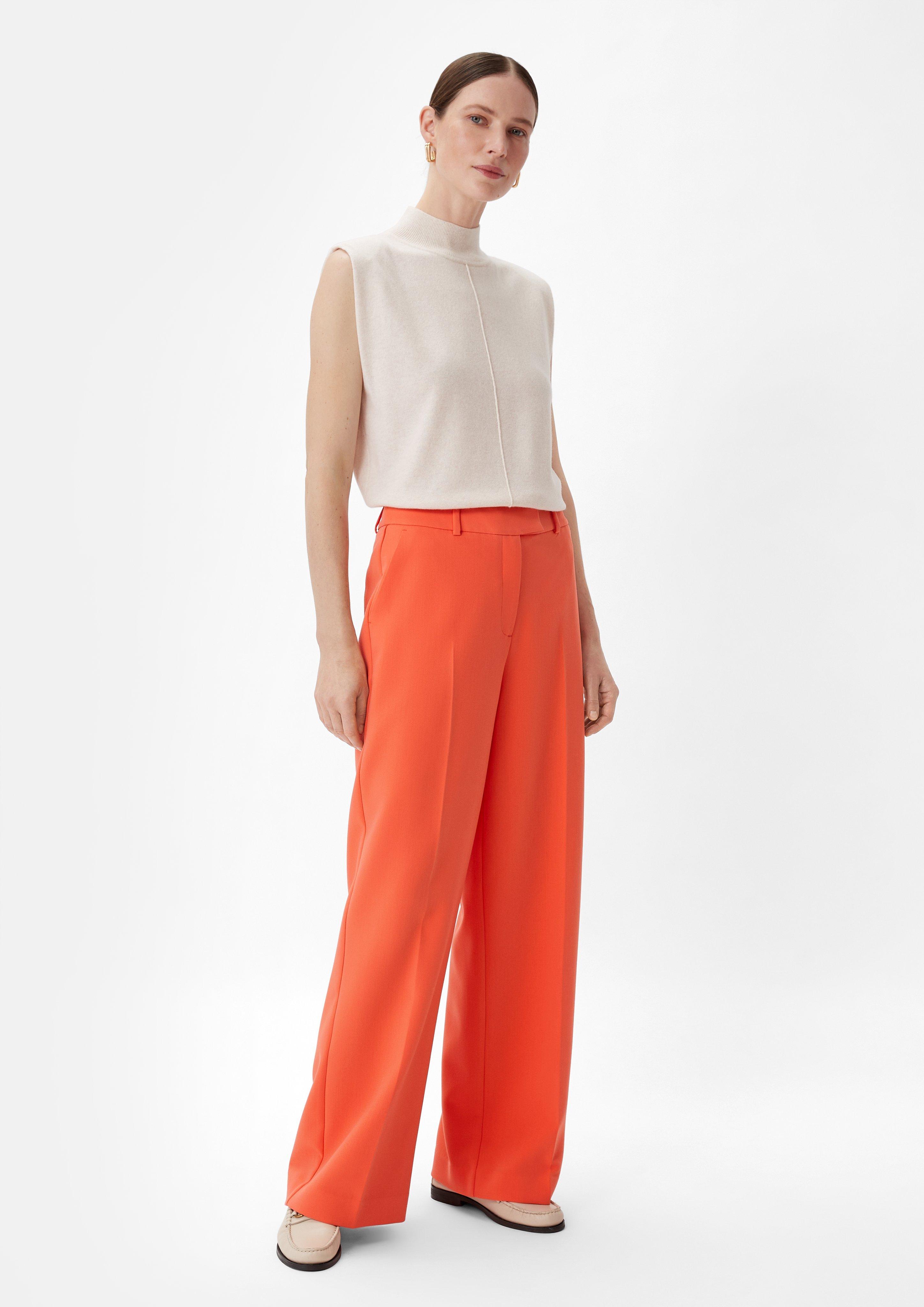 Regular: Twill-Hose mit Wide Leg - orange | Comma