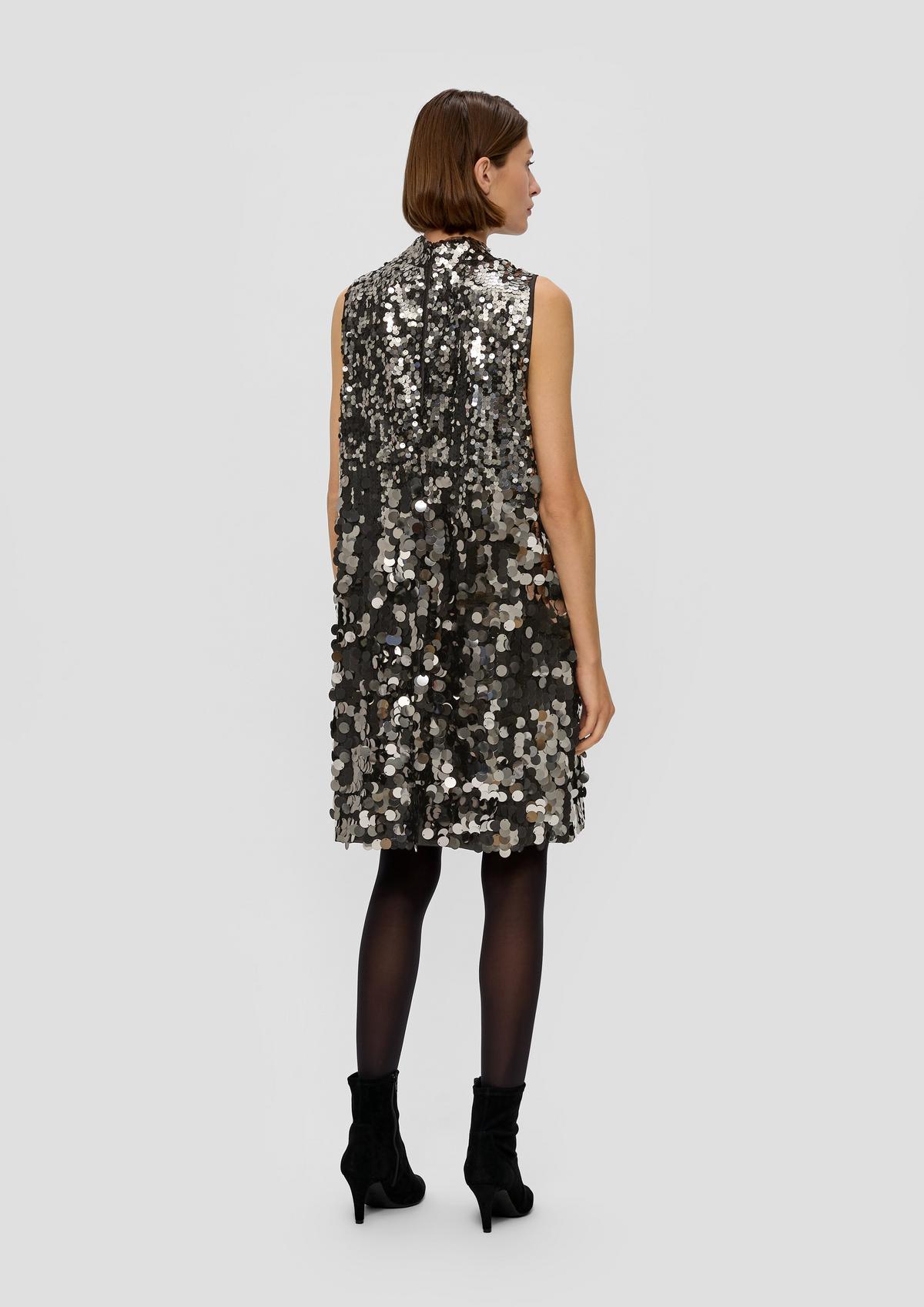 s.Oliver Mesh-Kleid mit Pailletten-Besatz