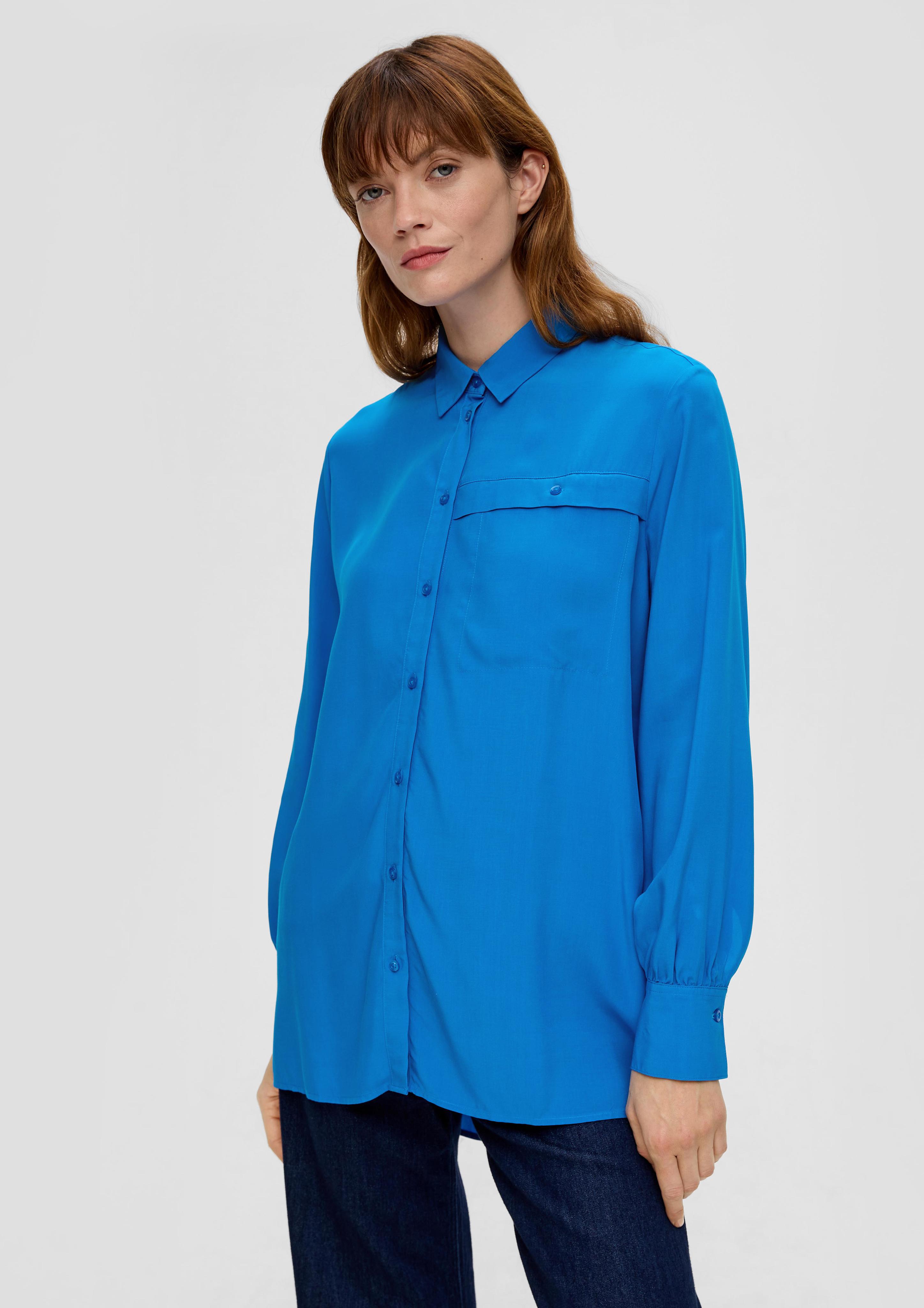 Elegant blue pleating long sleeves top 5528 Elegant blue pleating long sleeves top 5528