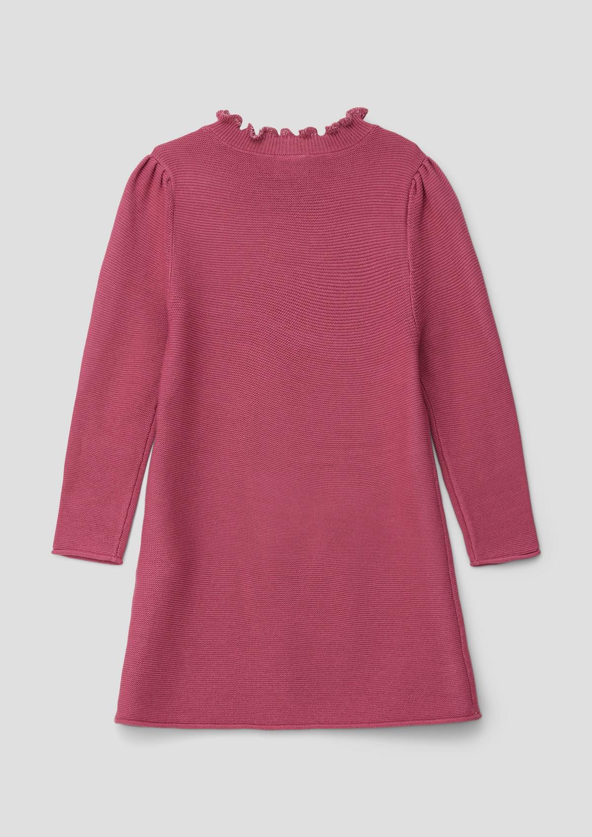 s.Oliver Knitted dress with a glittering frilled collar
