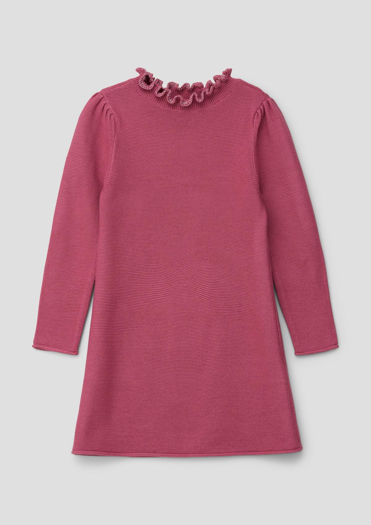 s.Oliver Knitted dress with a glittering frilled collar