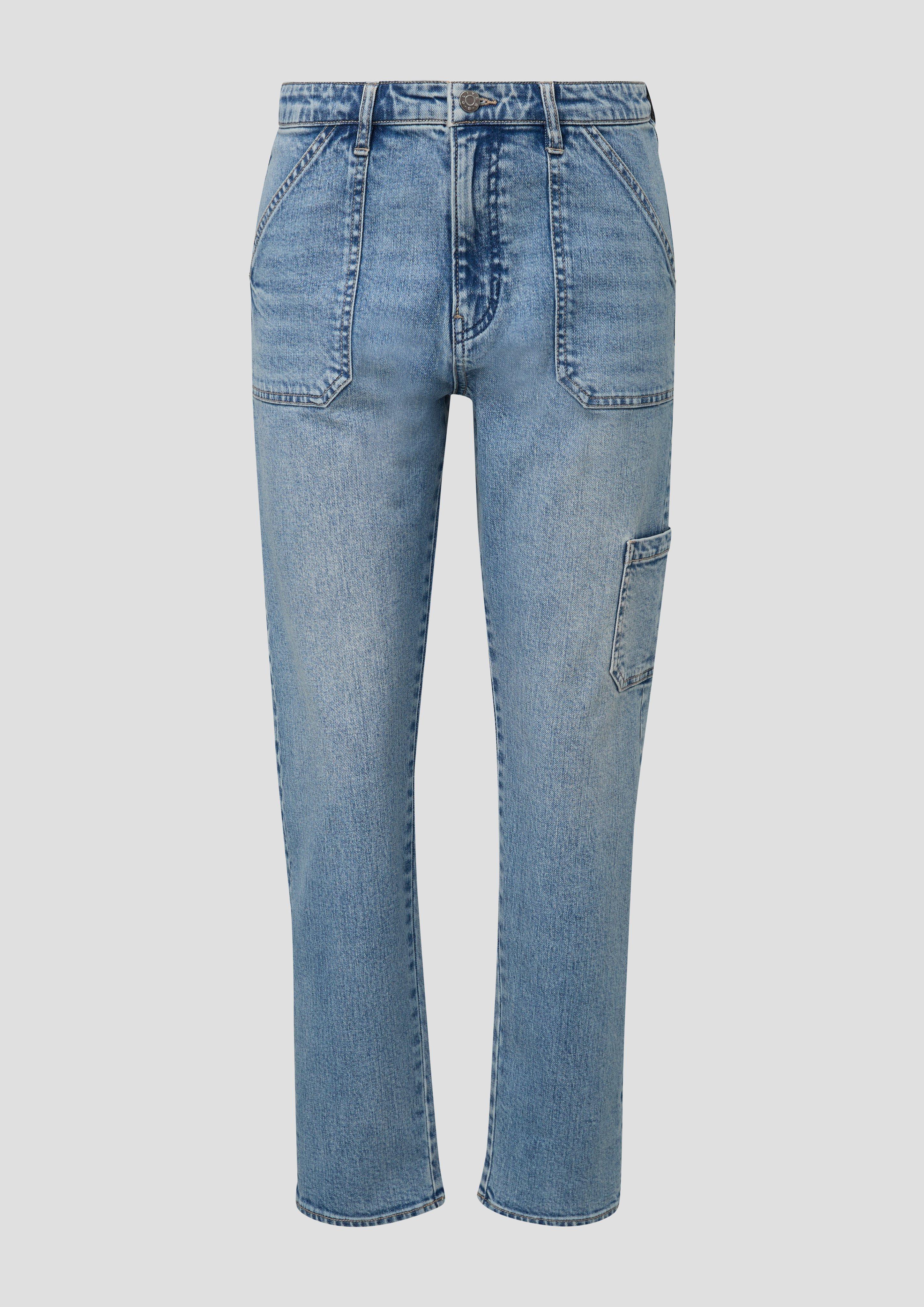 s.Oliver - Ankle Jeans Slim Boyfriend / Relaxed Fit / Mid Rise / Straight Leg, Damen, blau