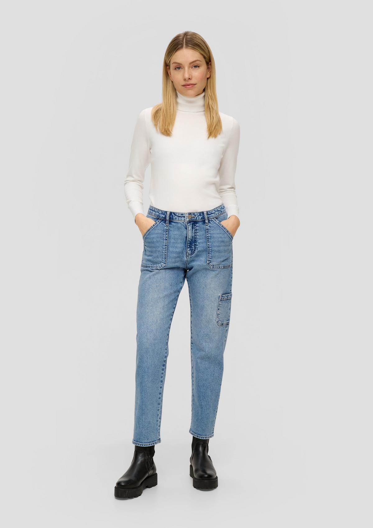 Ankle-length slim boyfriend jeans / relaxed fit / mid rise / straight leg