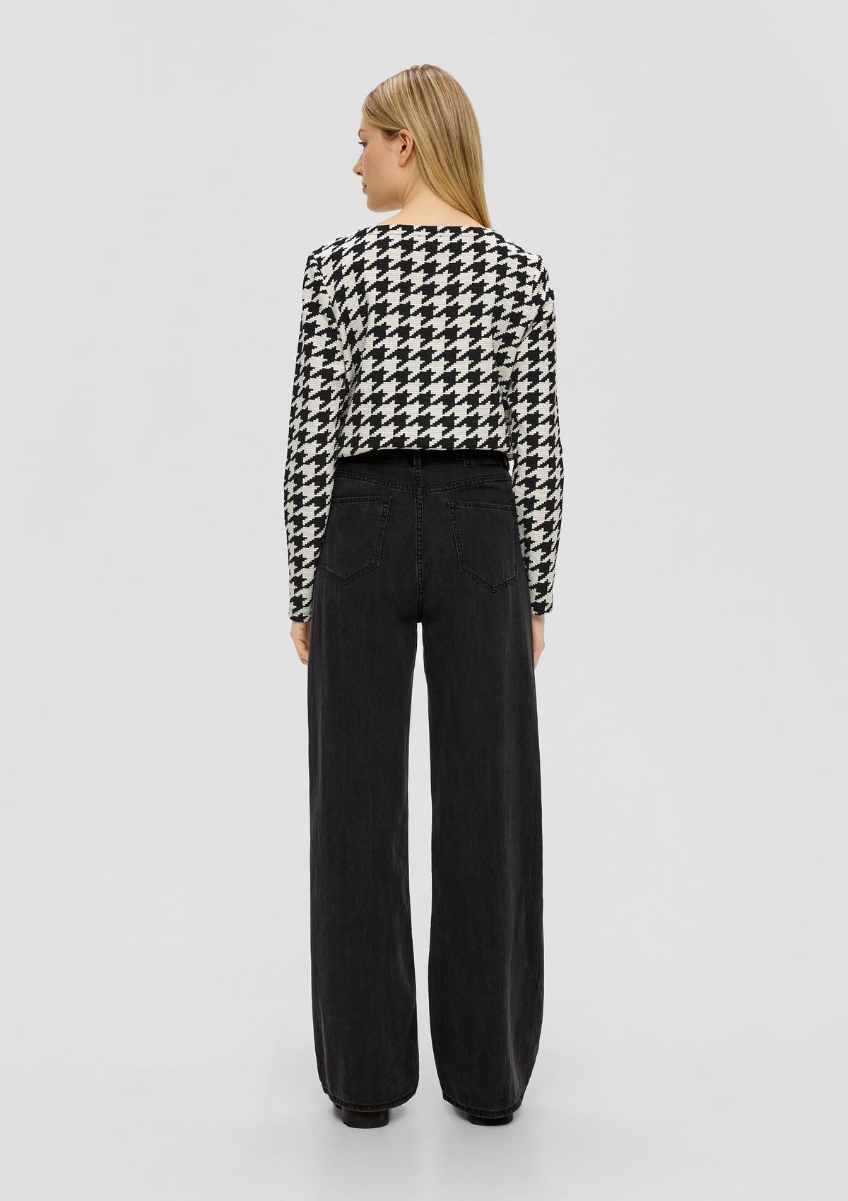 s.Oliver Sweatshirt with a houndstooth pattern