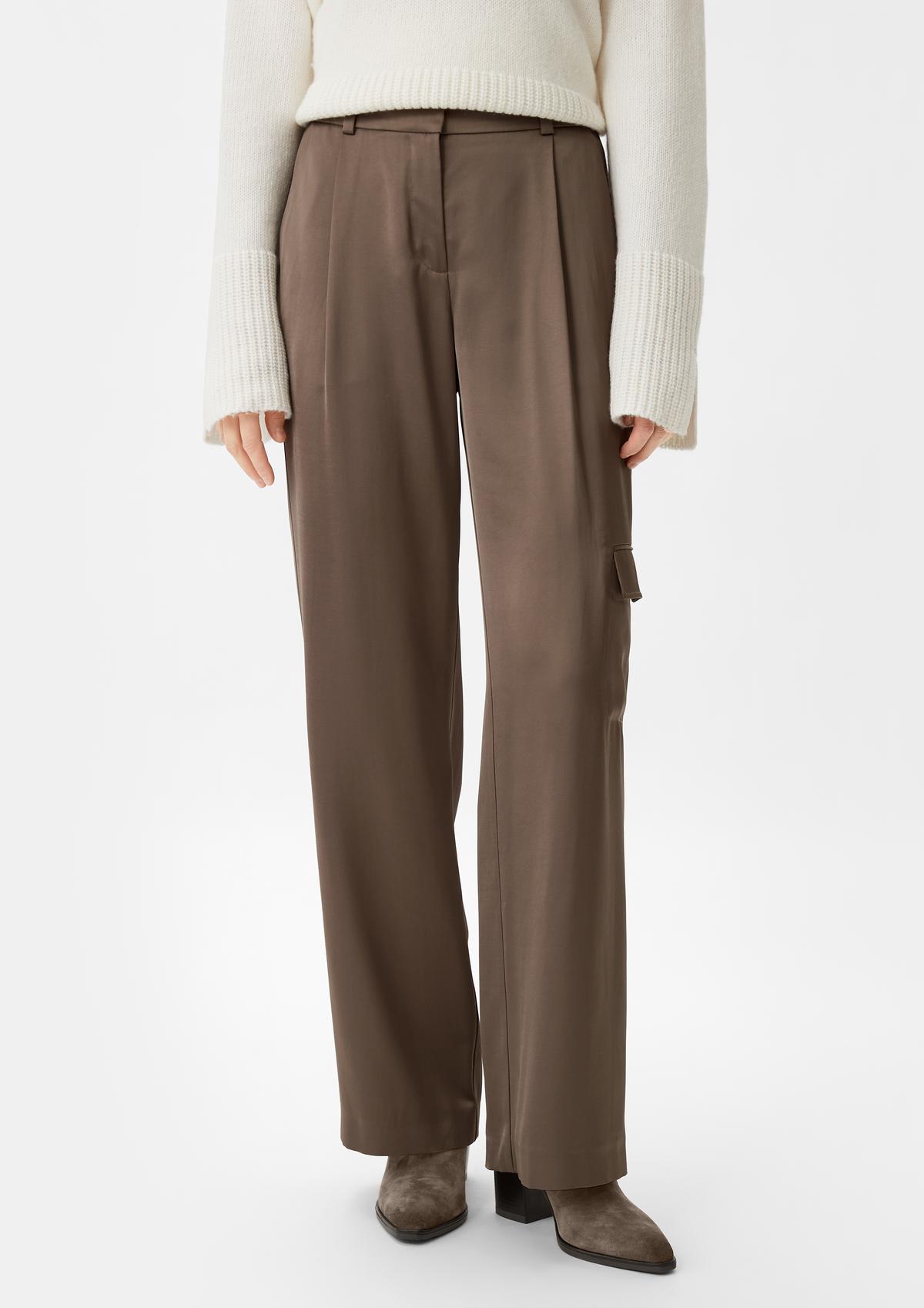 comma Relaxed: Satinhose mit Wide Leg
