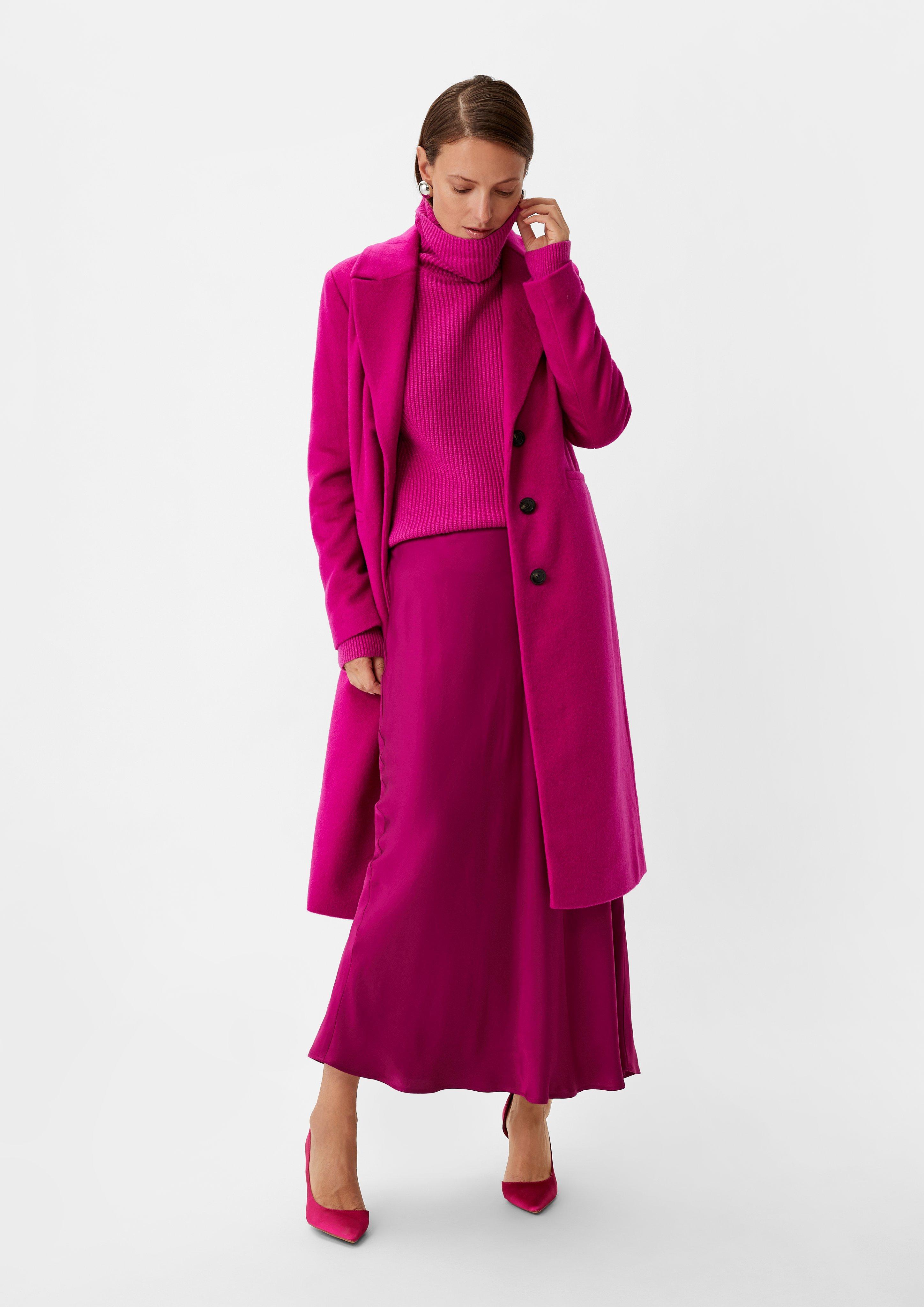 Satinrock aus reiner Viskose - pink | Comma 