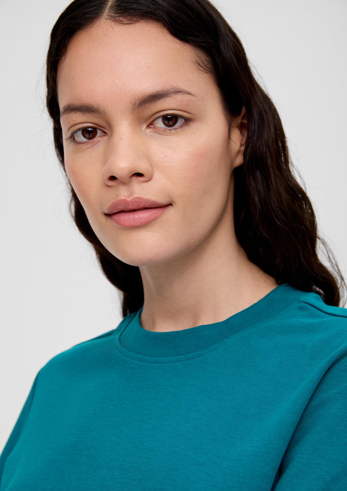 s.Oliver Cotton top with an embroidered logo at the nape of the neck