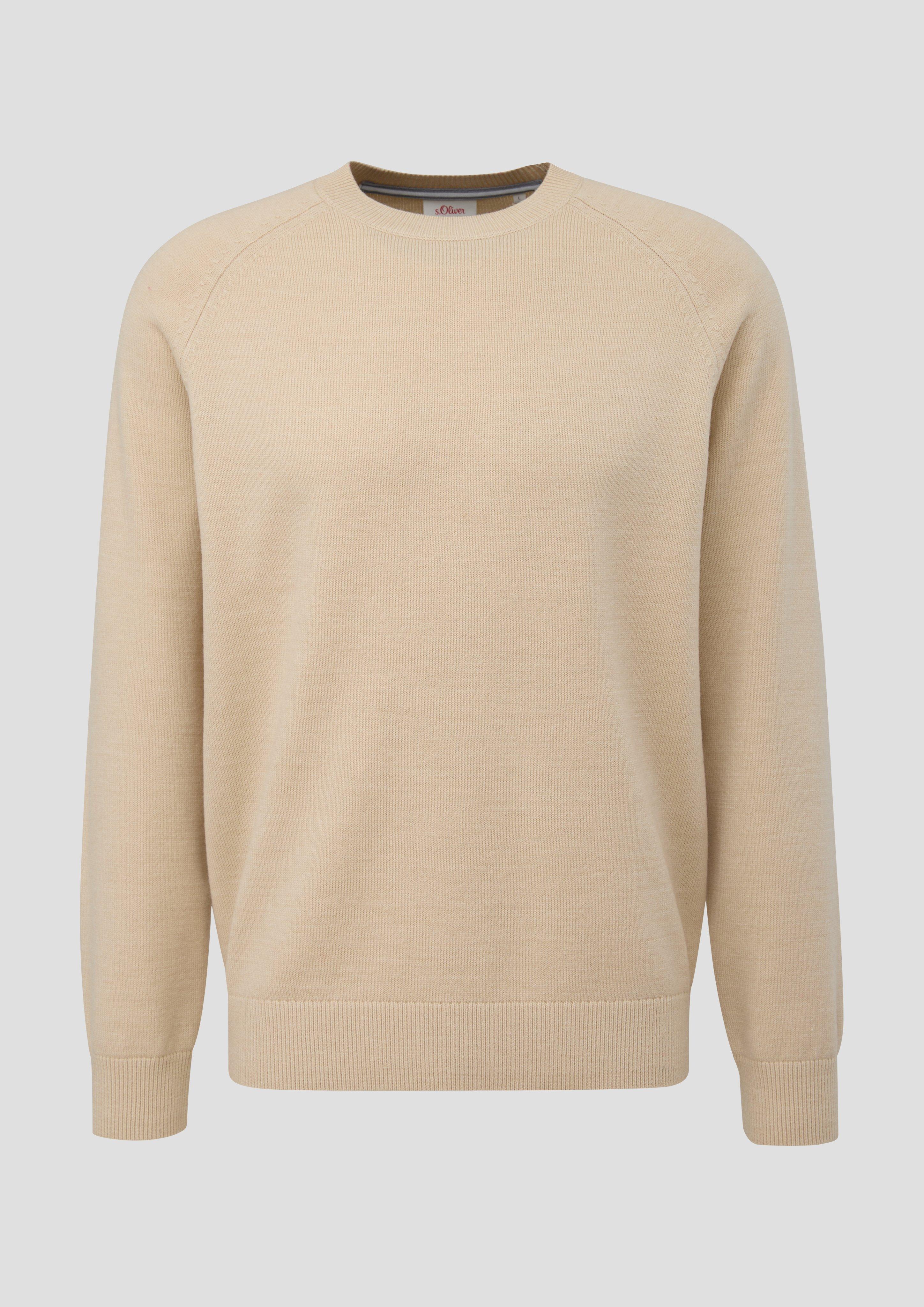 s.Oliver - Pullover aus Wollmix, Herren, Beige