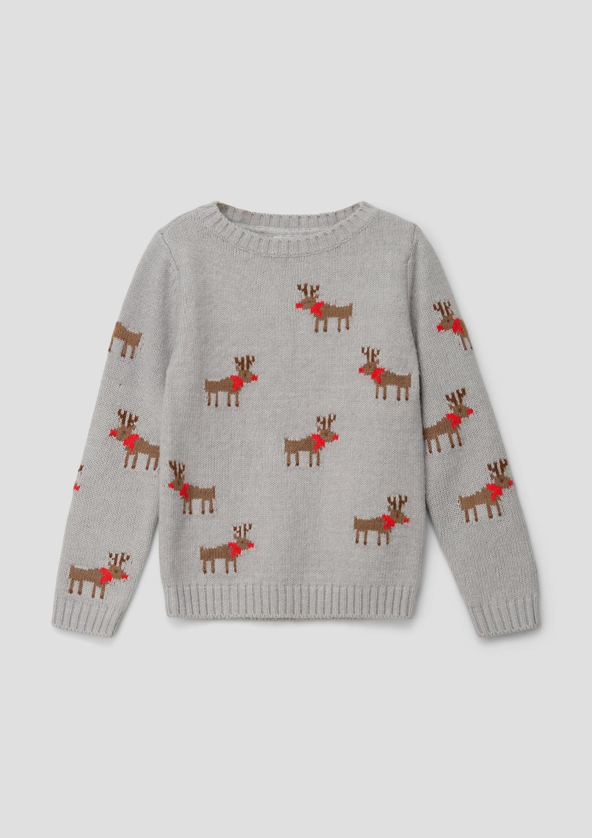 s.Oliver Knitted jumper with reindeer intarsia