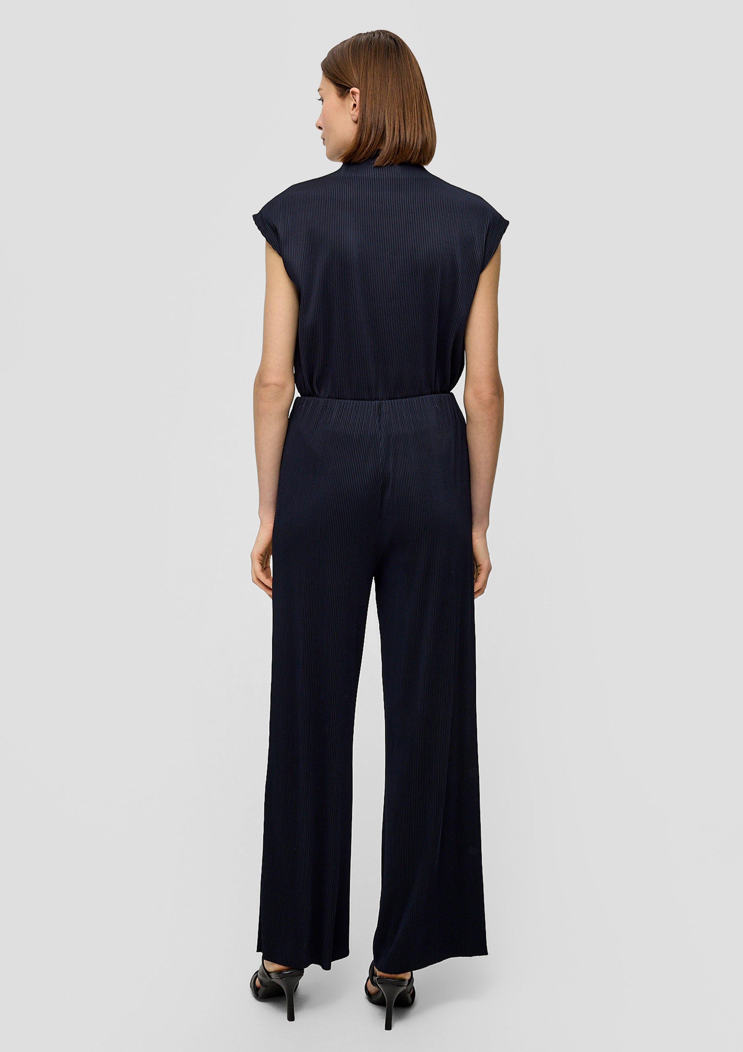 QS Plissierte Wide-Leg-Hose – Lässig, Elastisch, Mit Hohem Bund Und Weitem Bein