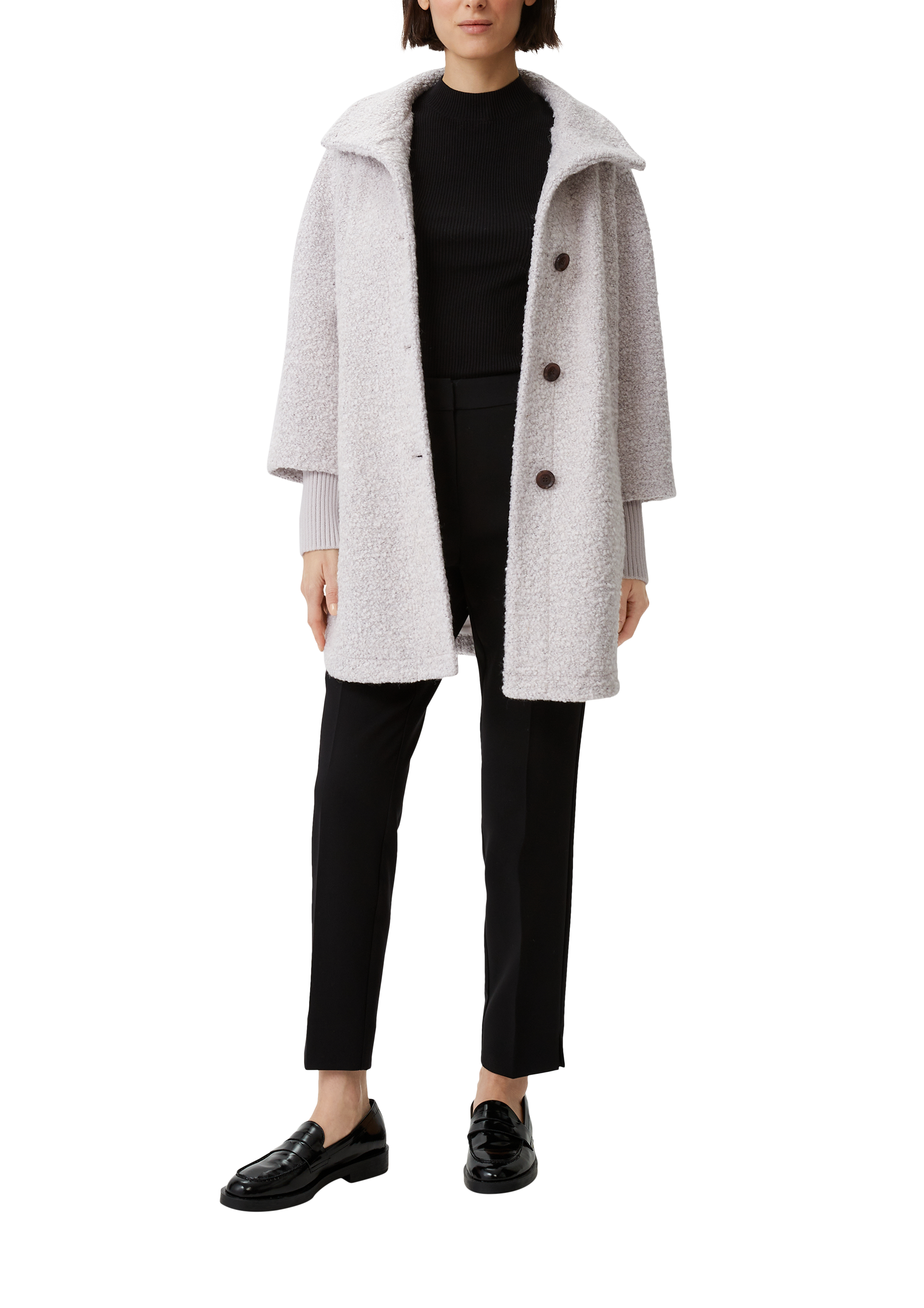OHOTORO Boucle 2way Half Coat グレー OHOTORO Boucle 2way Half Coat グレー