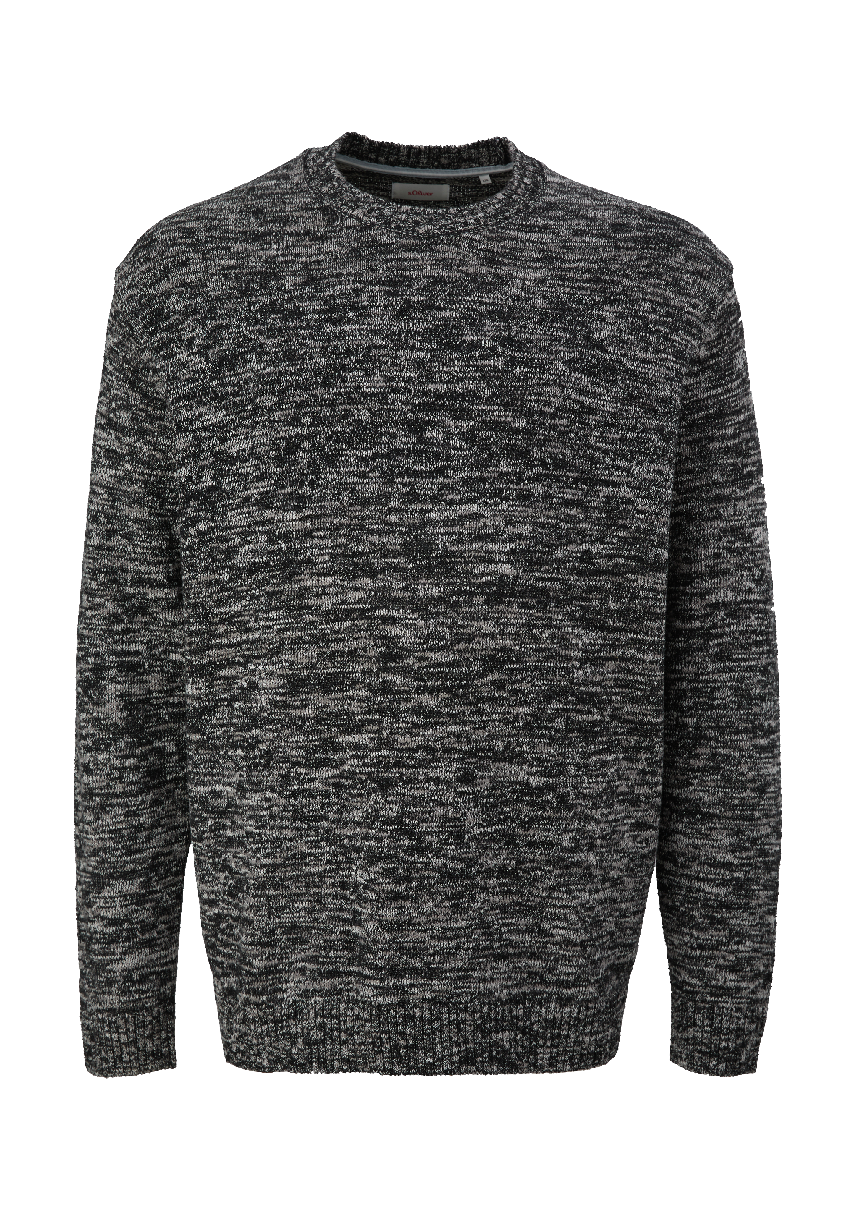 s.Oliver - Strickpullover aus Effektgarn, Herren, schwarz