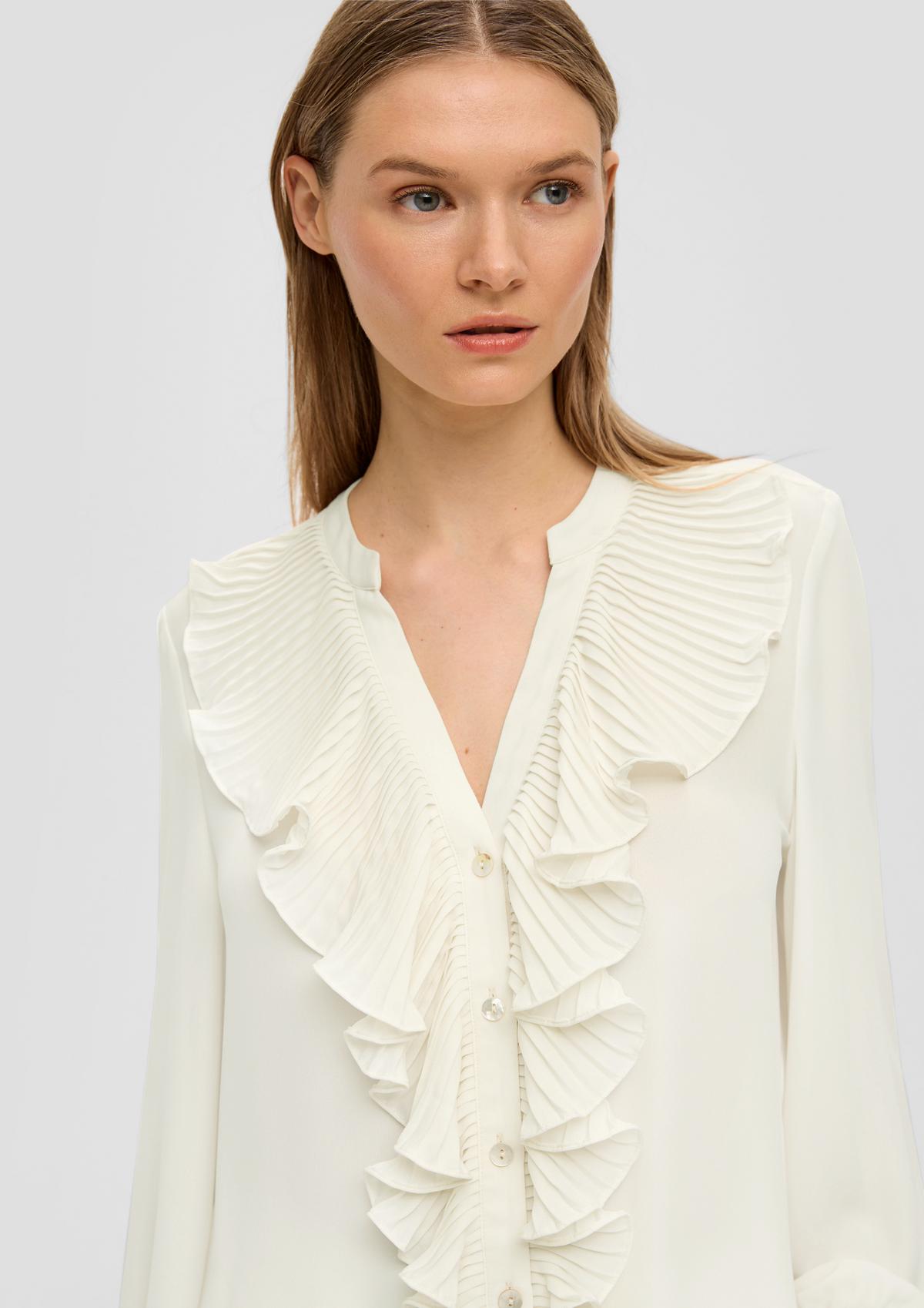 s.Oliver Crêpe blouse with pleated flounces