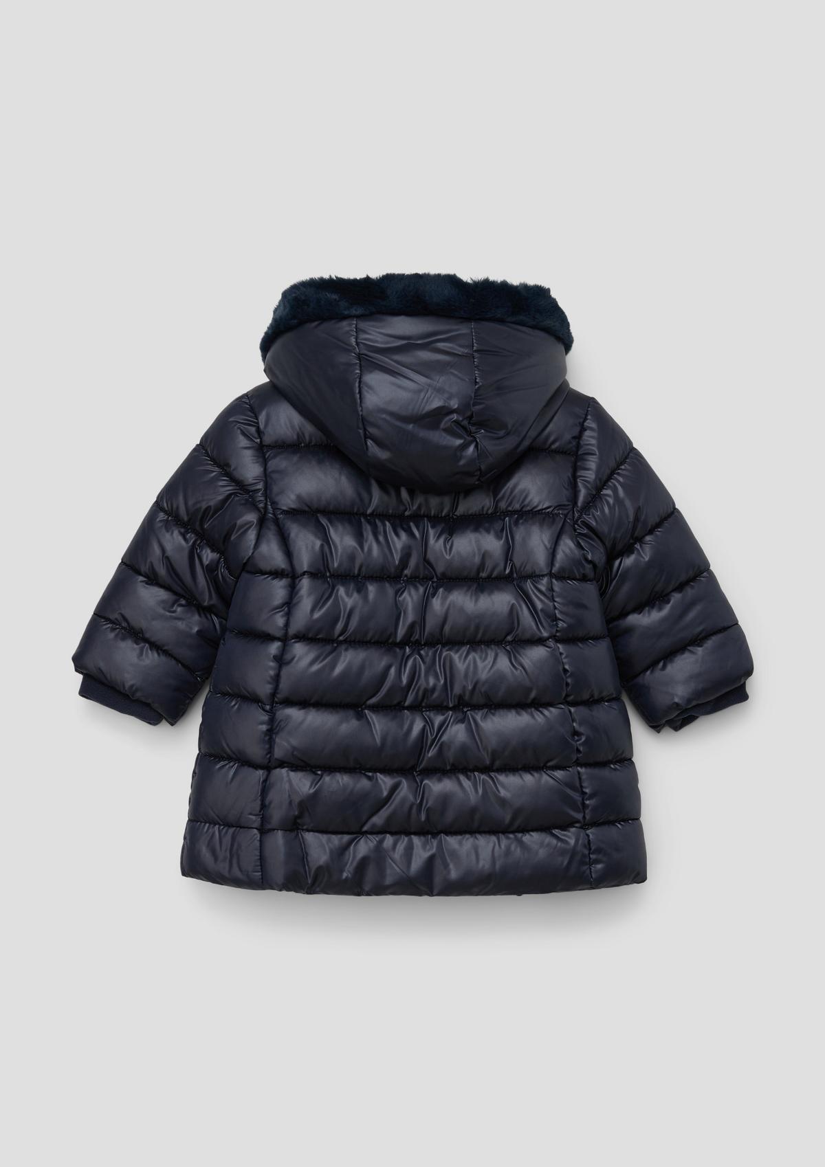 s.Oliver Quilted coat with a faux fur detail