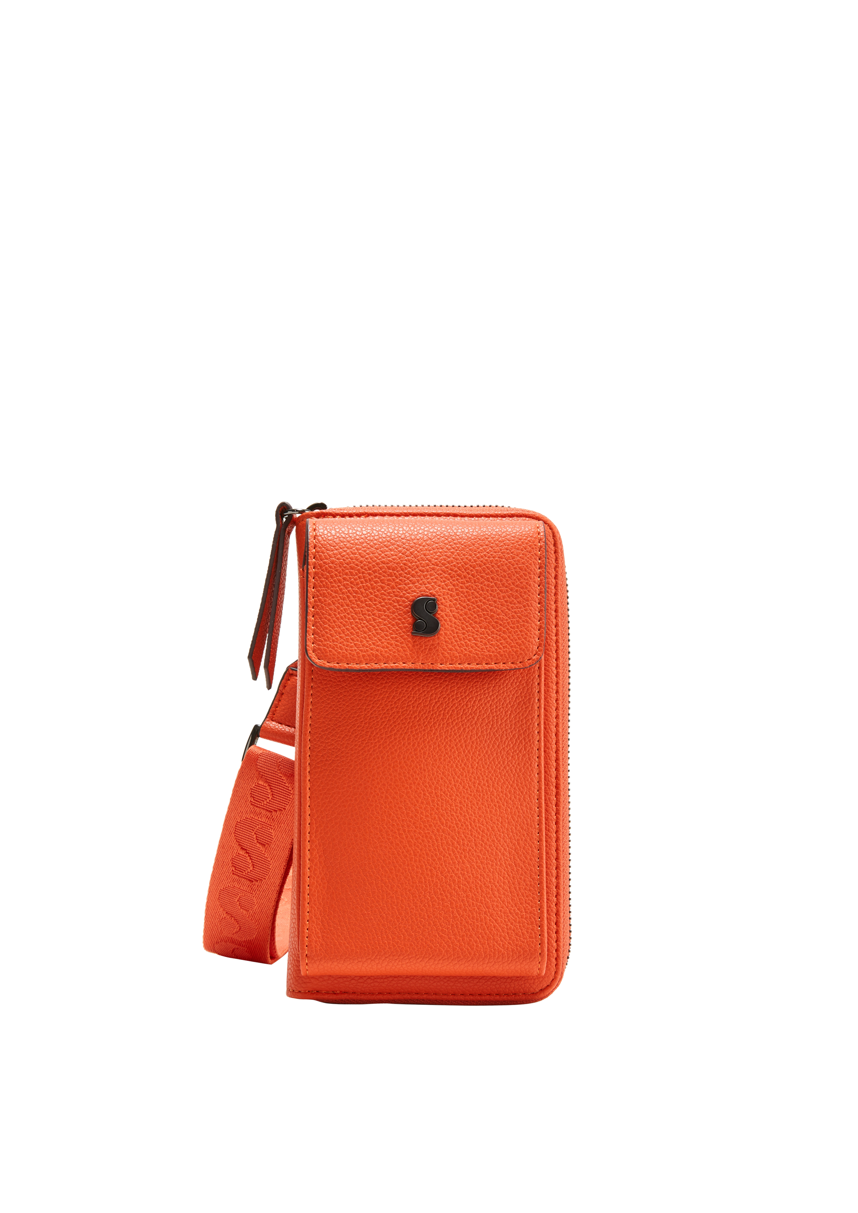 s.Oliver - Phone Bag in Leder-Optik, Damen, Orange