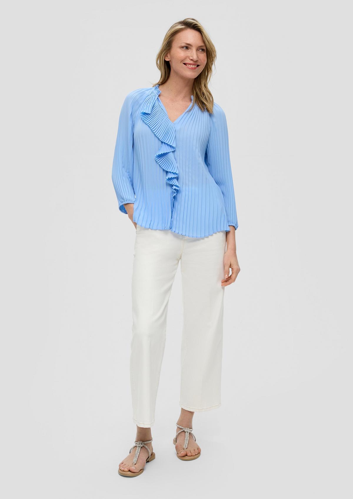 s.Oliver Pleated blouse with a flounce
