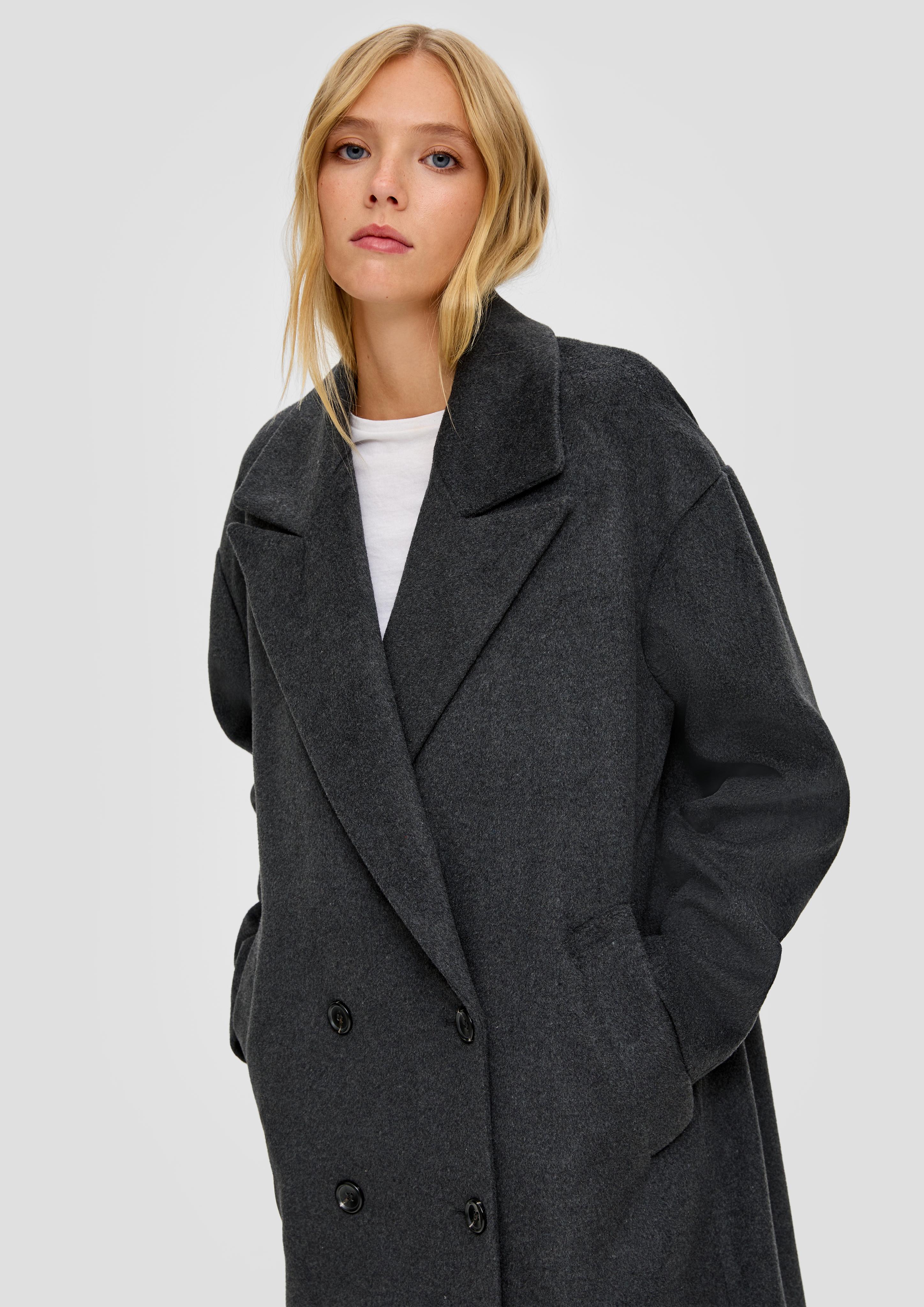 Long wool blend coat - black | s.Oliver Long wool blend coat - black | s.Oliver