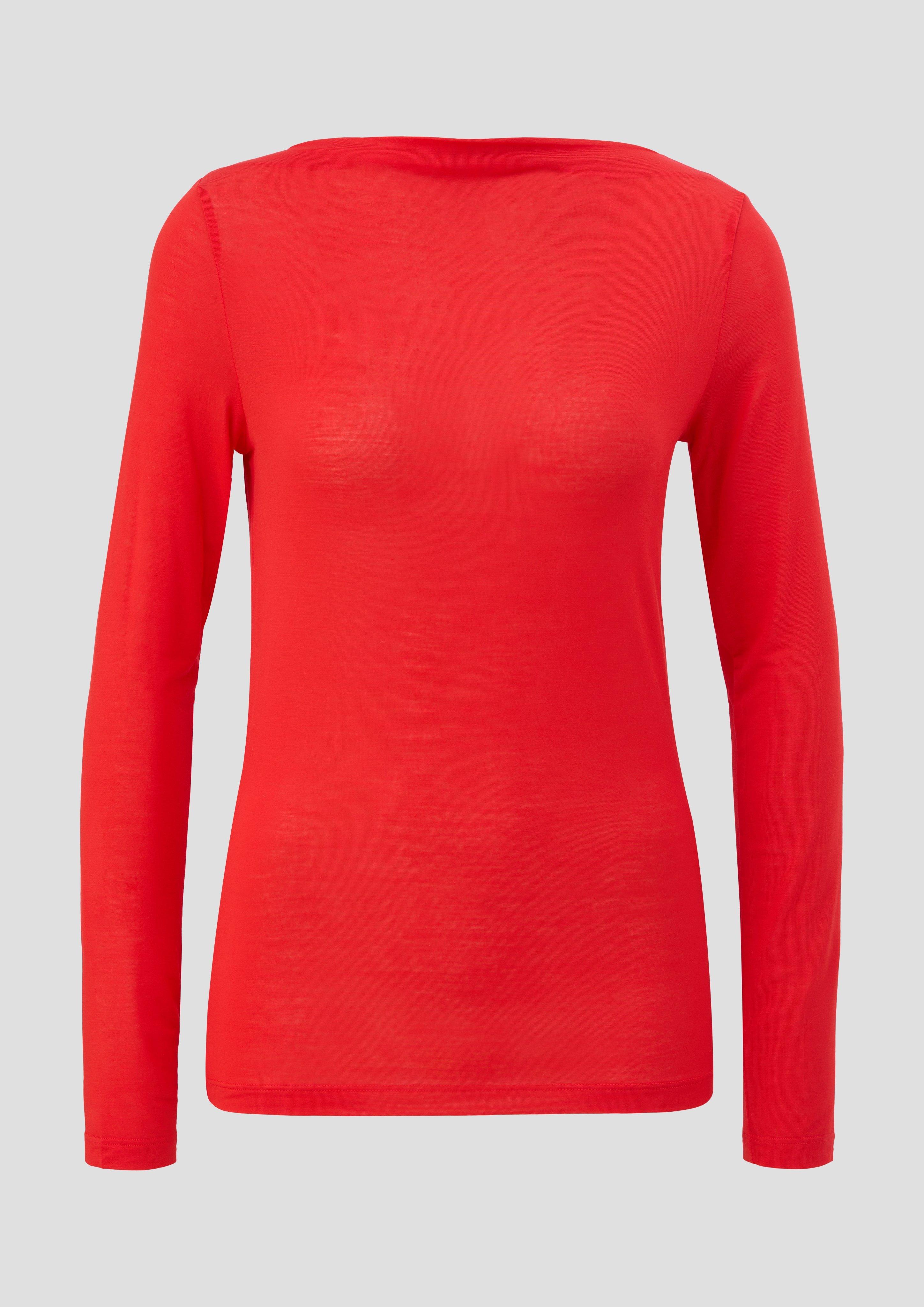 s.Oliver - Leicht durscheinendes Longsleeve, Damen, rot