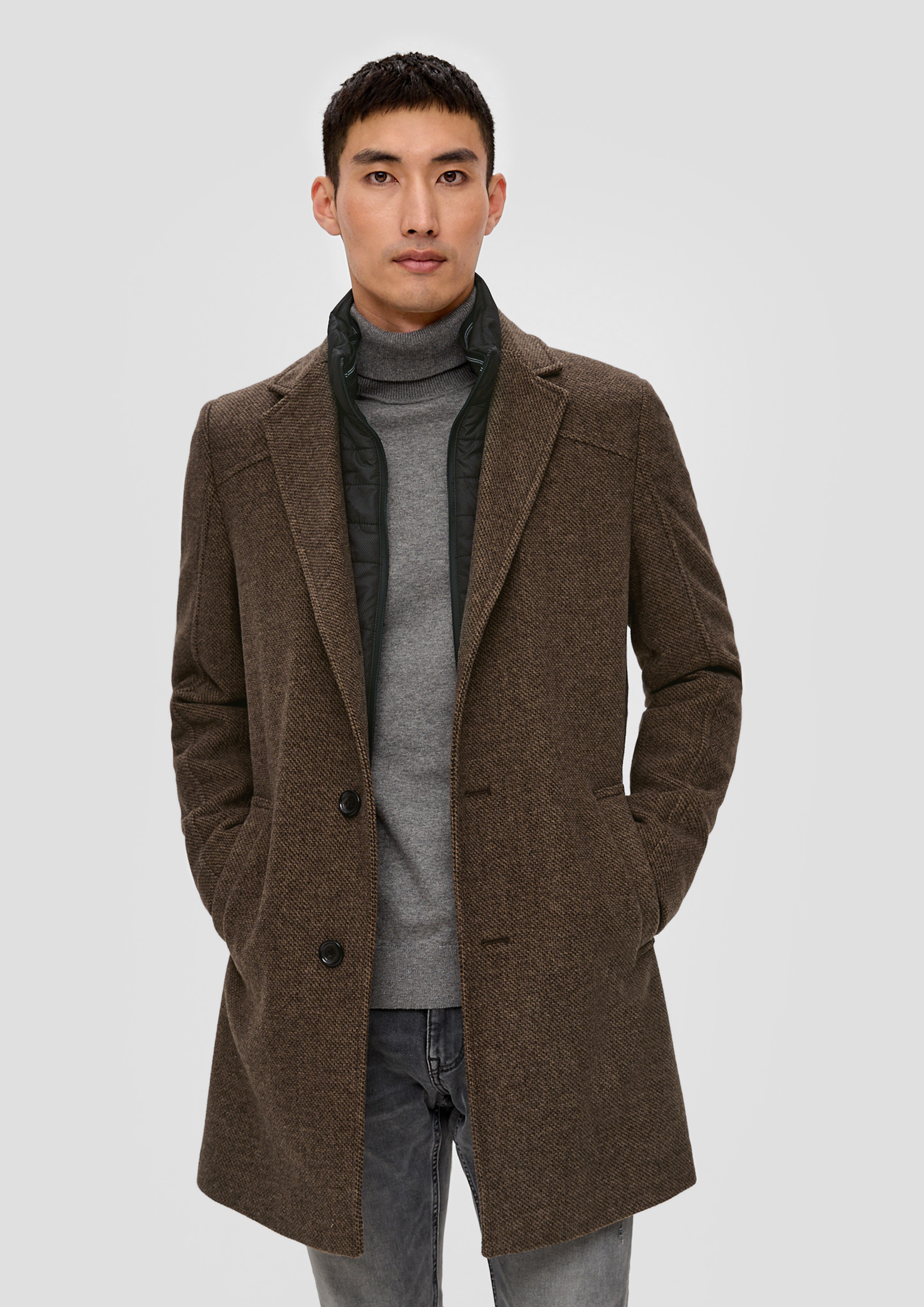 Tweed-Mantel mit herausnehmbarem Insert - navy | s.Oliver