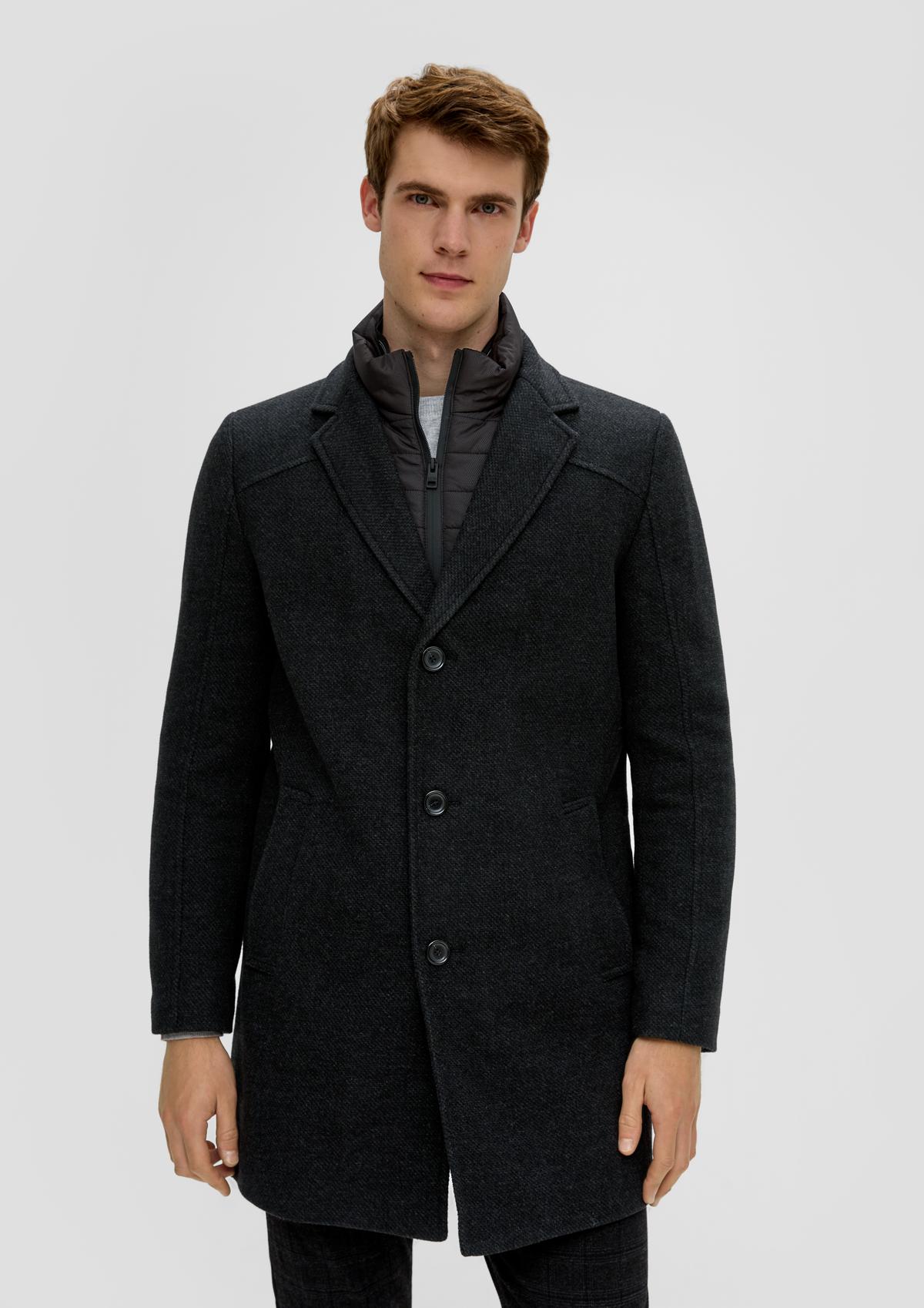 Tweed coat with a removable insert
