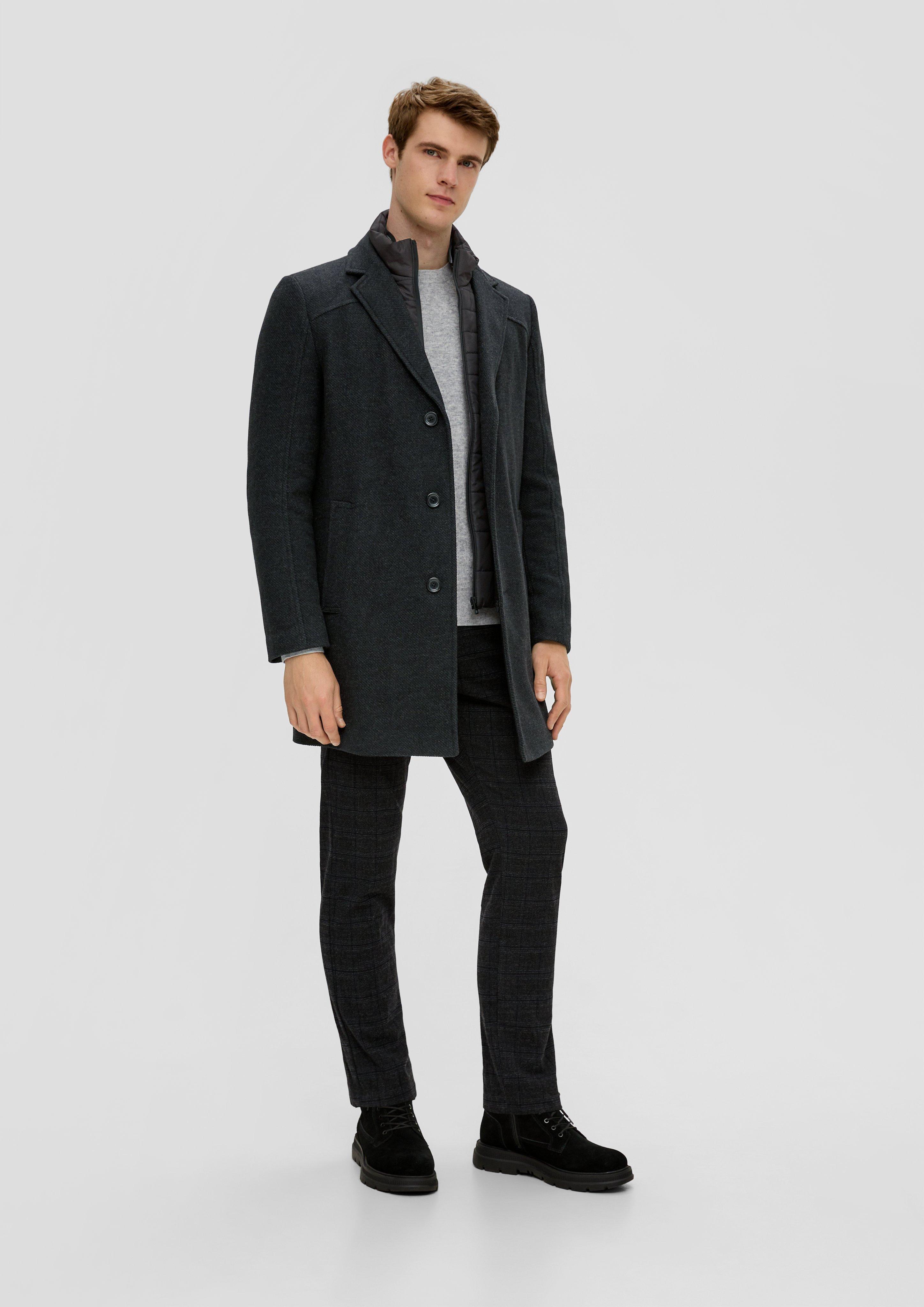 Tweed-Mantel mit herausnehmbarem Insert - navy | s.Oliver