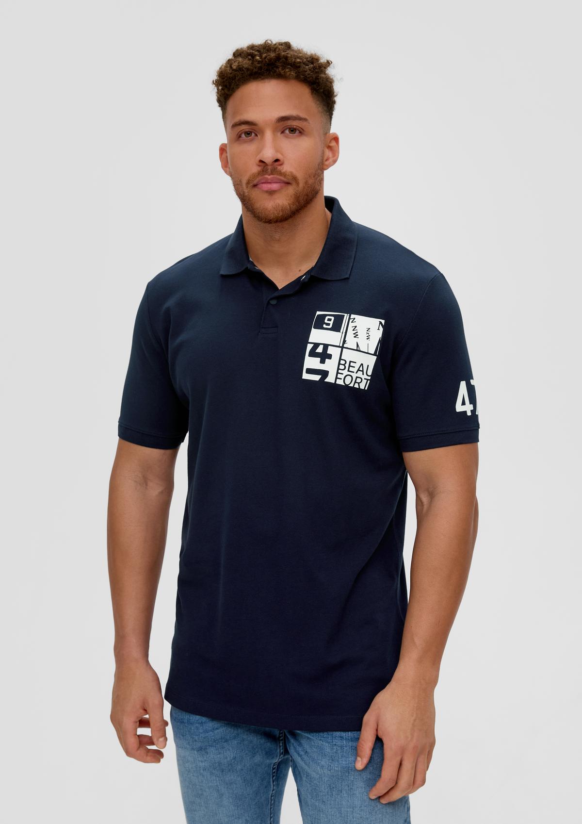 Polo shirt with a logo appliqué - navy