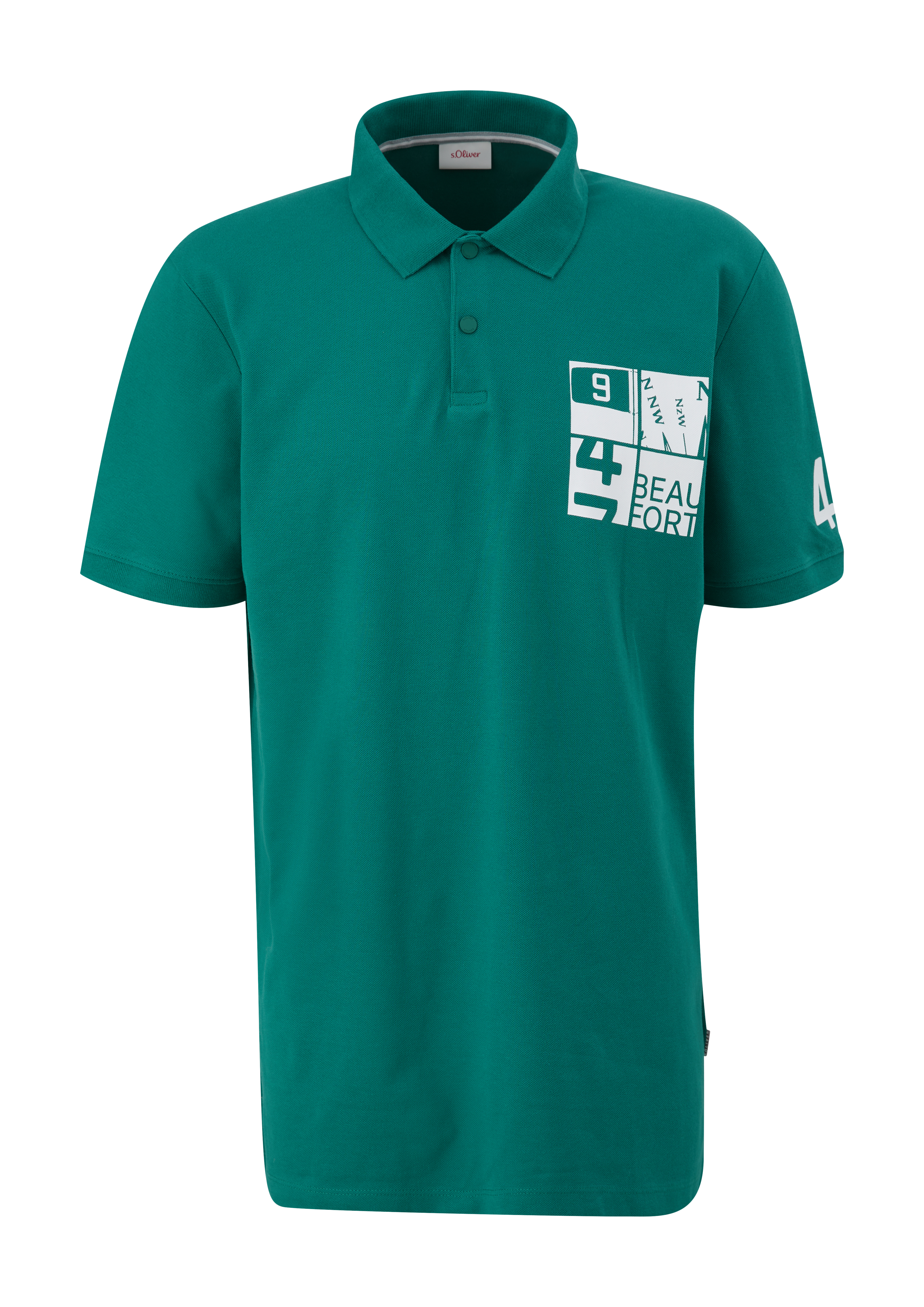 s.Oliver - Poloshirt mit Print-Detail, Herren, grün