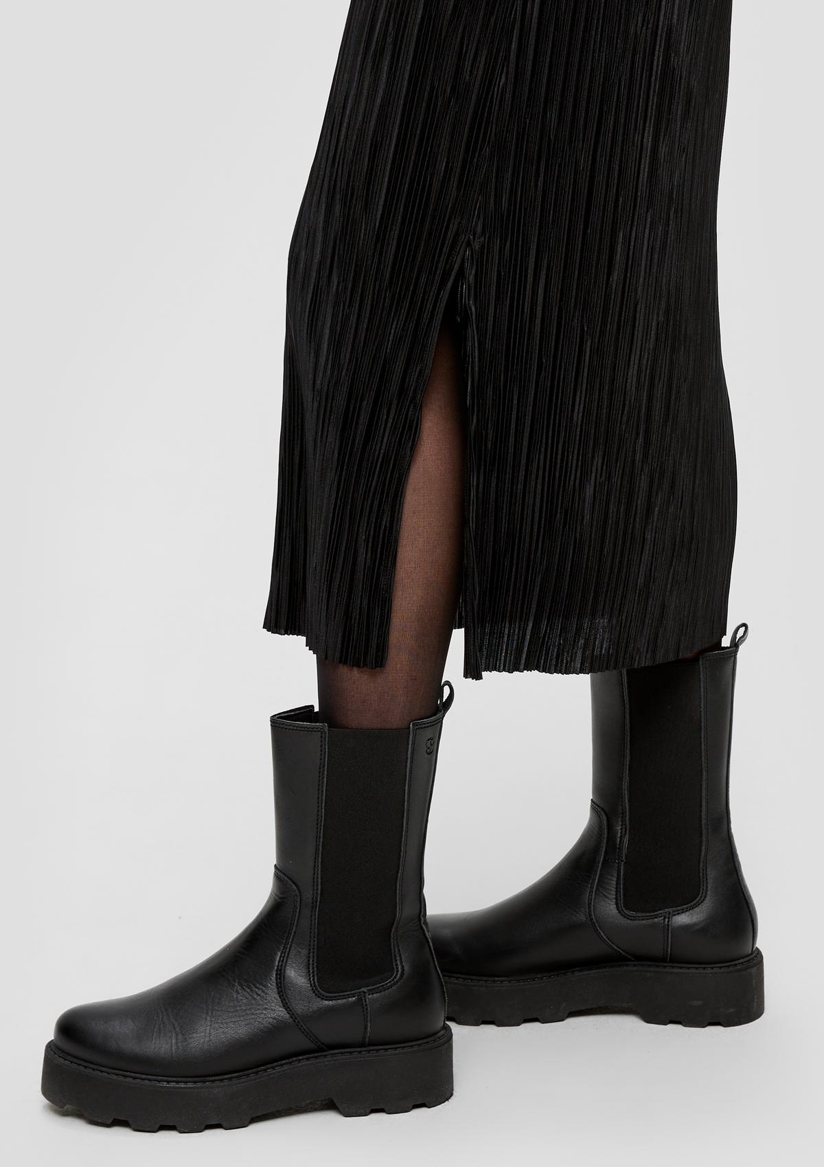 Pleated midi skirt - black | s.Oliver
