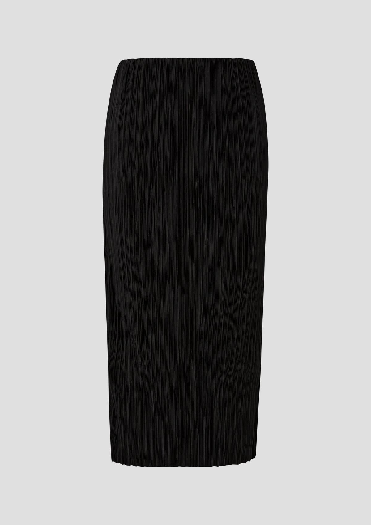 Pleated midi skirt - black | s.Oliver