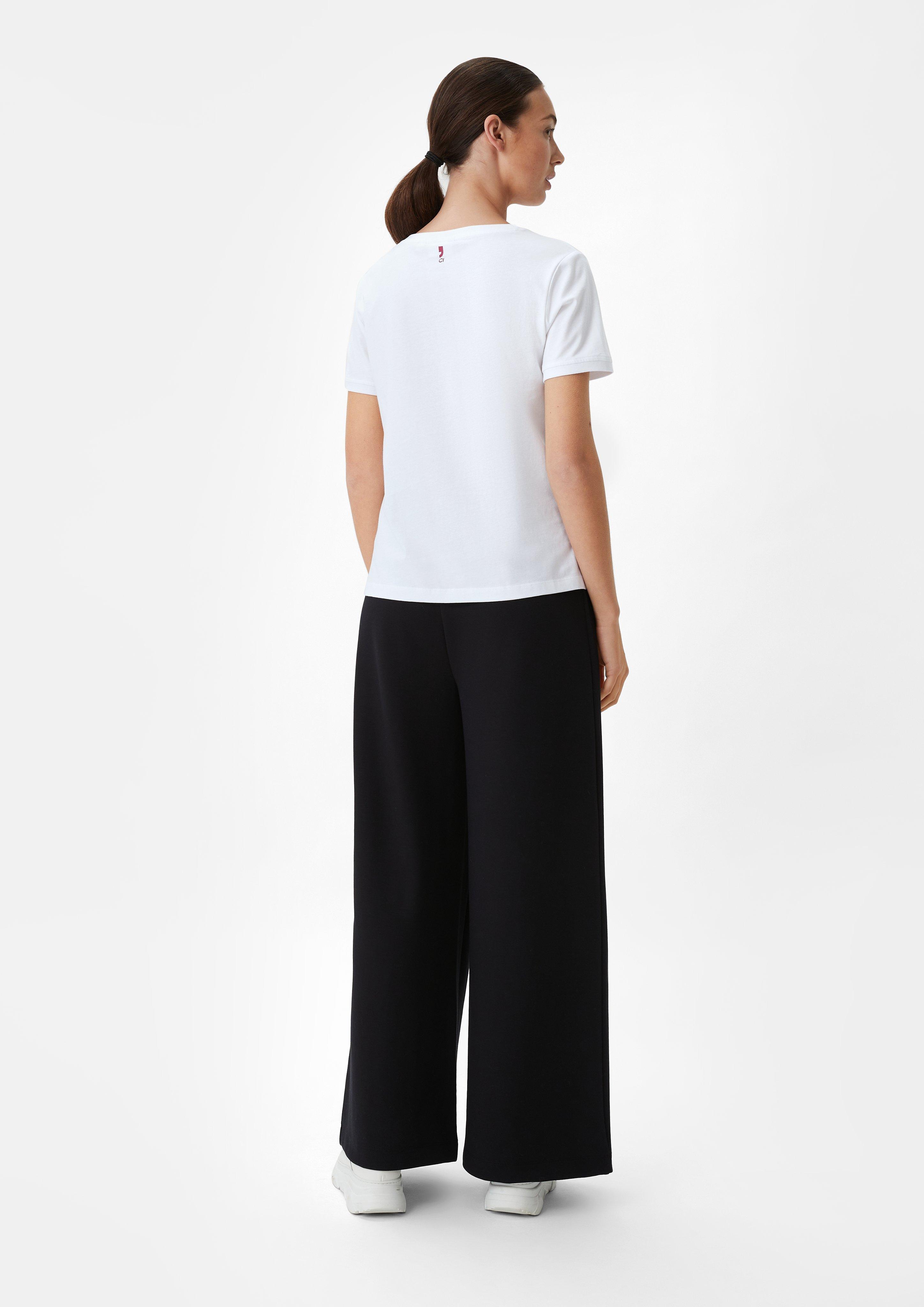 Baumwollshirt mit gummiertem Frontprint - weiß | Comma